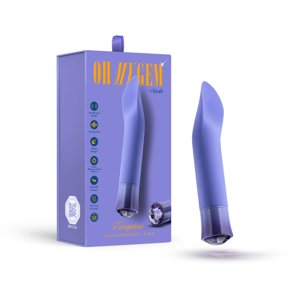 Oh My Gem By Blush® | Enrapture: 6.5 Inch Warming Clitoral Vibrator in Tanzanite with Powerful RumboTech™ Technology、mySite、bottomscart