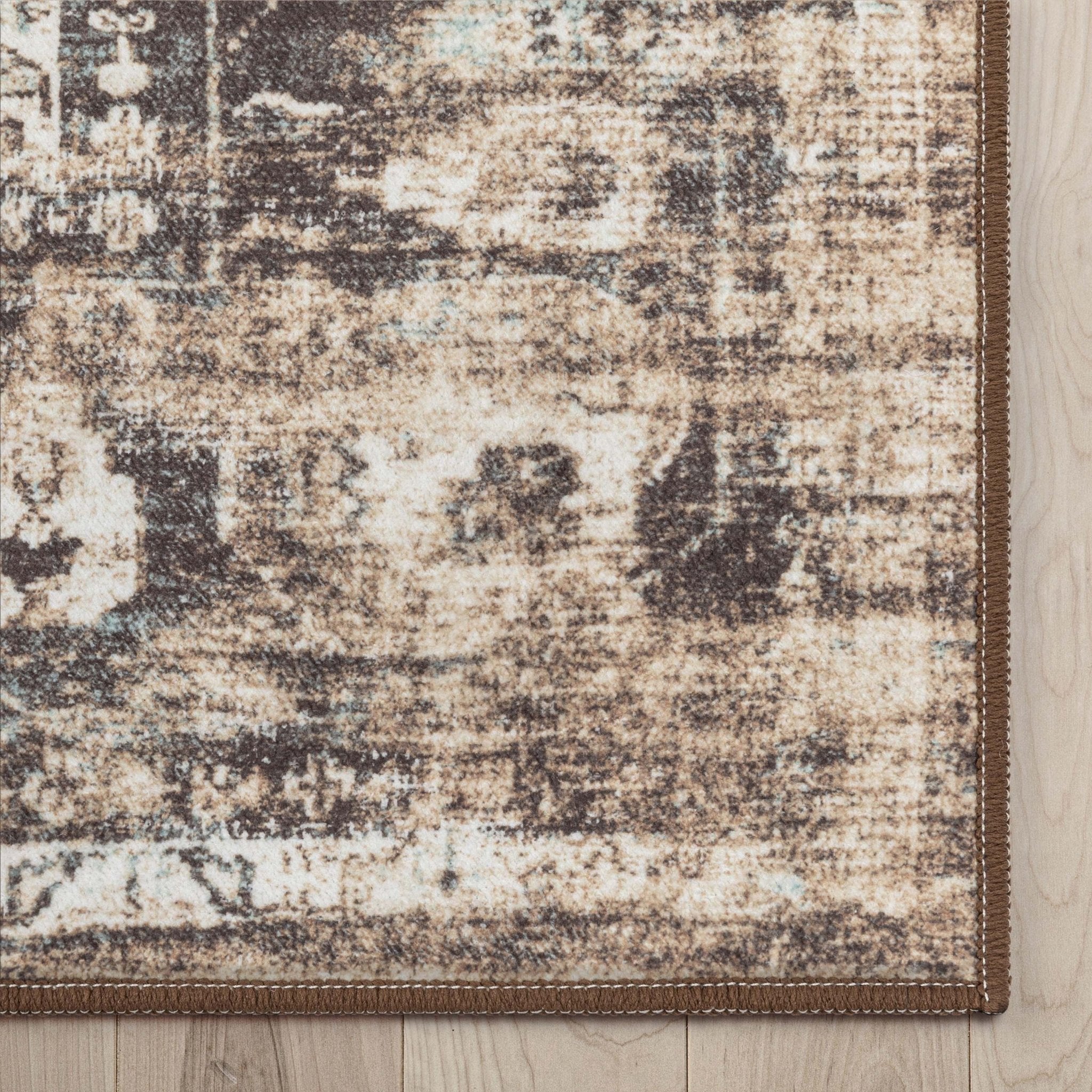 Elle Basics Intrigue Easy-Clean Washable Rug - Durable, Non-Slip, Low-Profile Design for Home Comfort、mySite、gigharbornorthrealestate