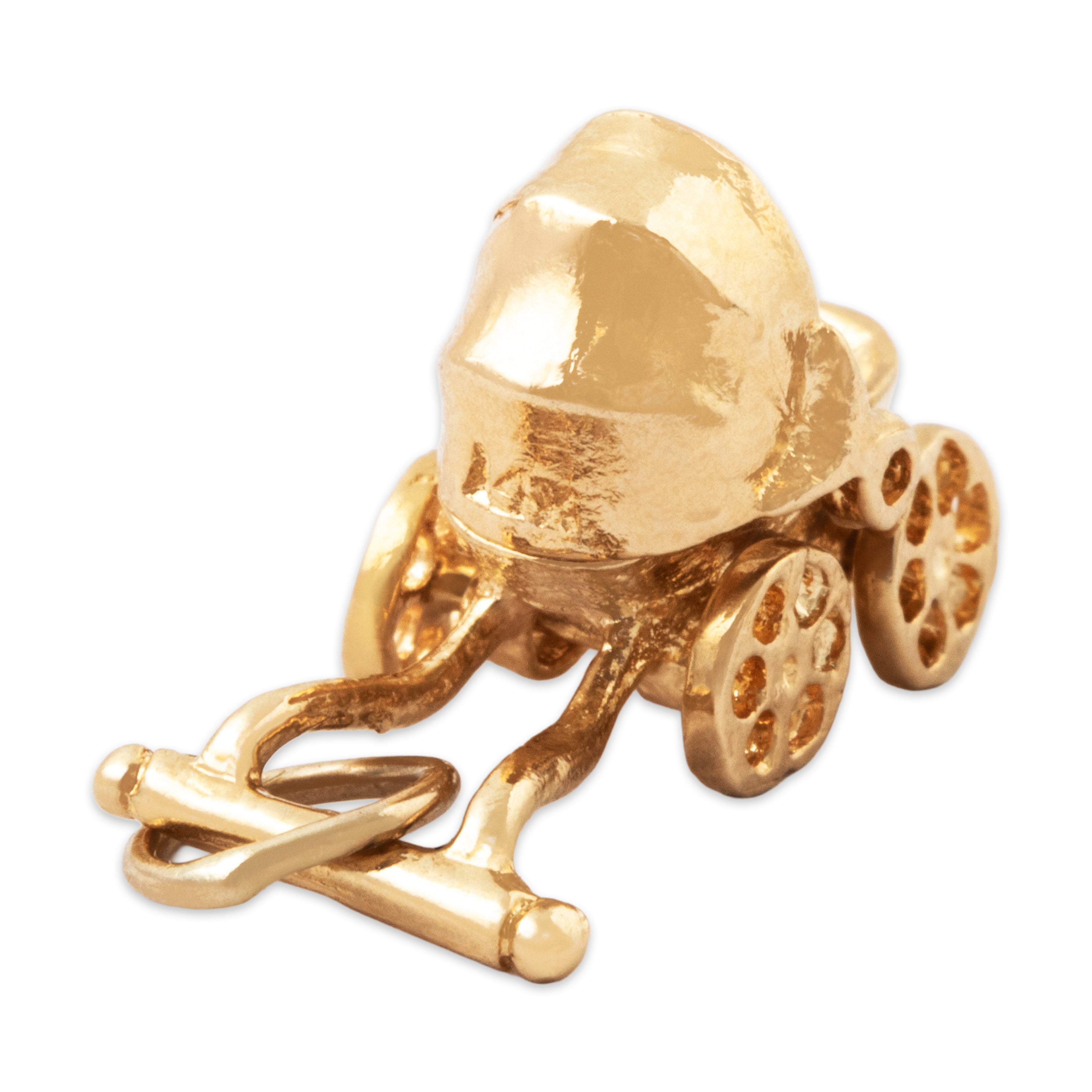 Vintage 14k Yellow Gold Articulated Baby Pram Charm / Pendant、mySite、hinf8tx79