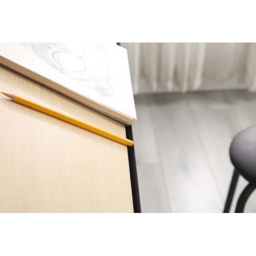 adjustable drawing drafting table desk with 2 drawers for home office and school with stool(wood)、、casual