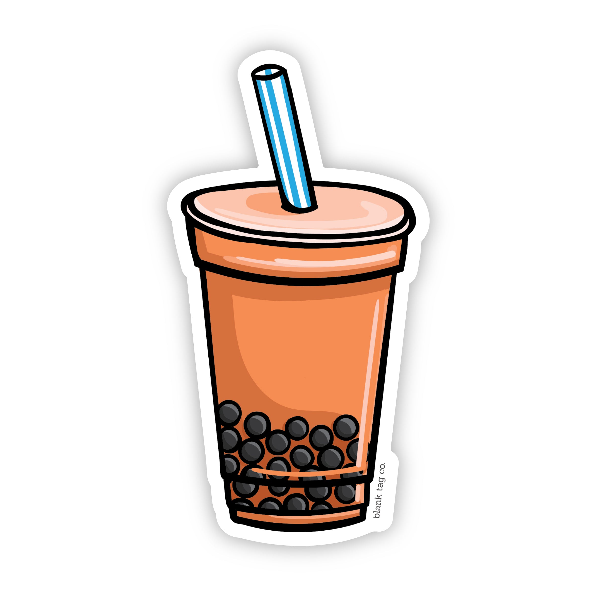  The Thai Tea With Boba Vinyl Sticker Decal、mySite、ghnorth