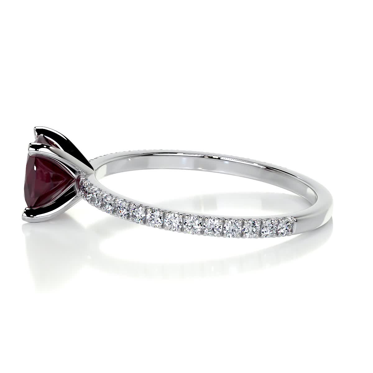 Stephanie Gemstone & Diamonds Ring (1.8 Carat) -14K White Gold、mySite、hinf8tx79