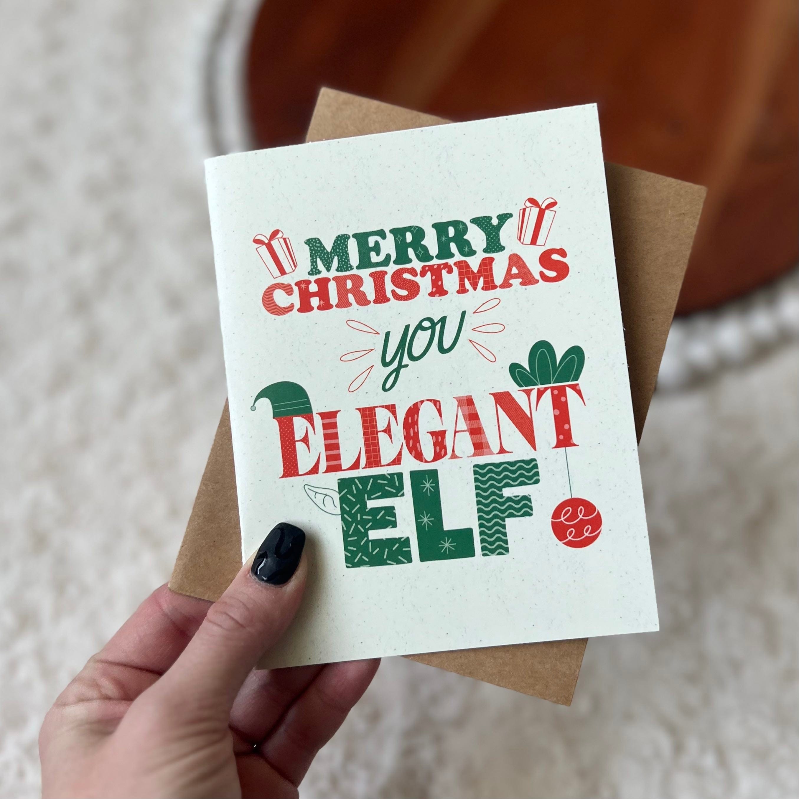  Merry Christmas You Elegant Elf Christmas Card、mySite、elrpsem3k
