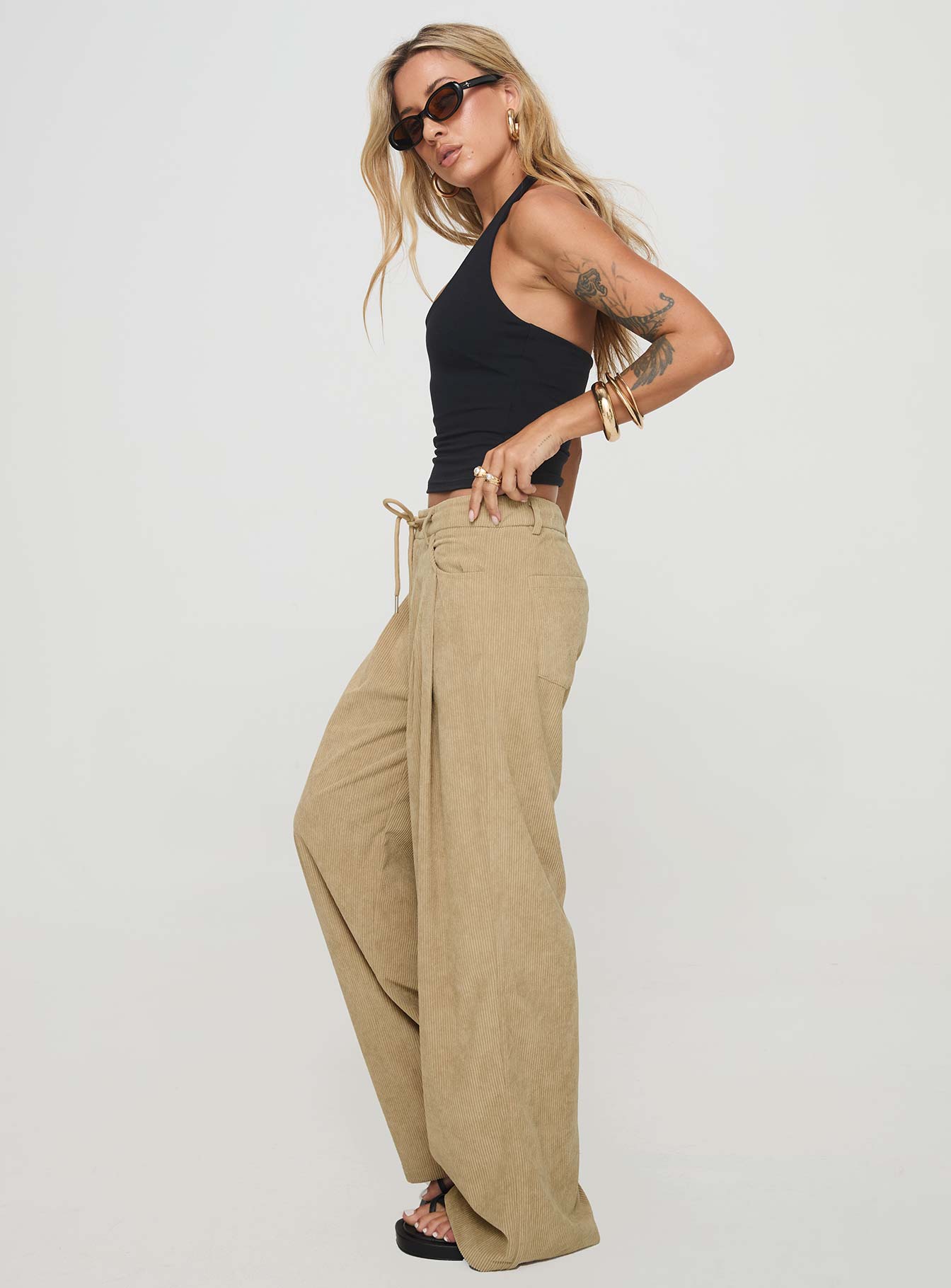 Slouched Tie Up Pant Latte、mySite、solidvoid