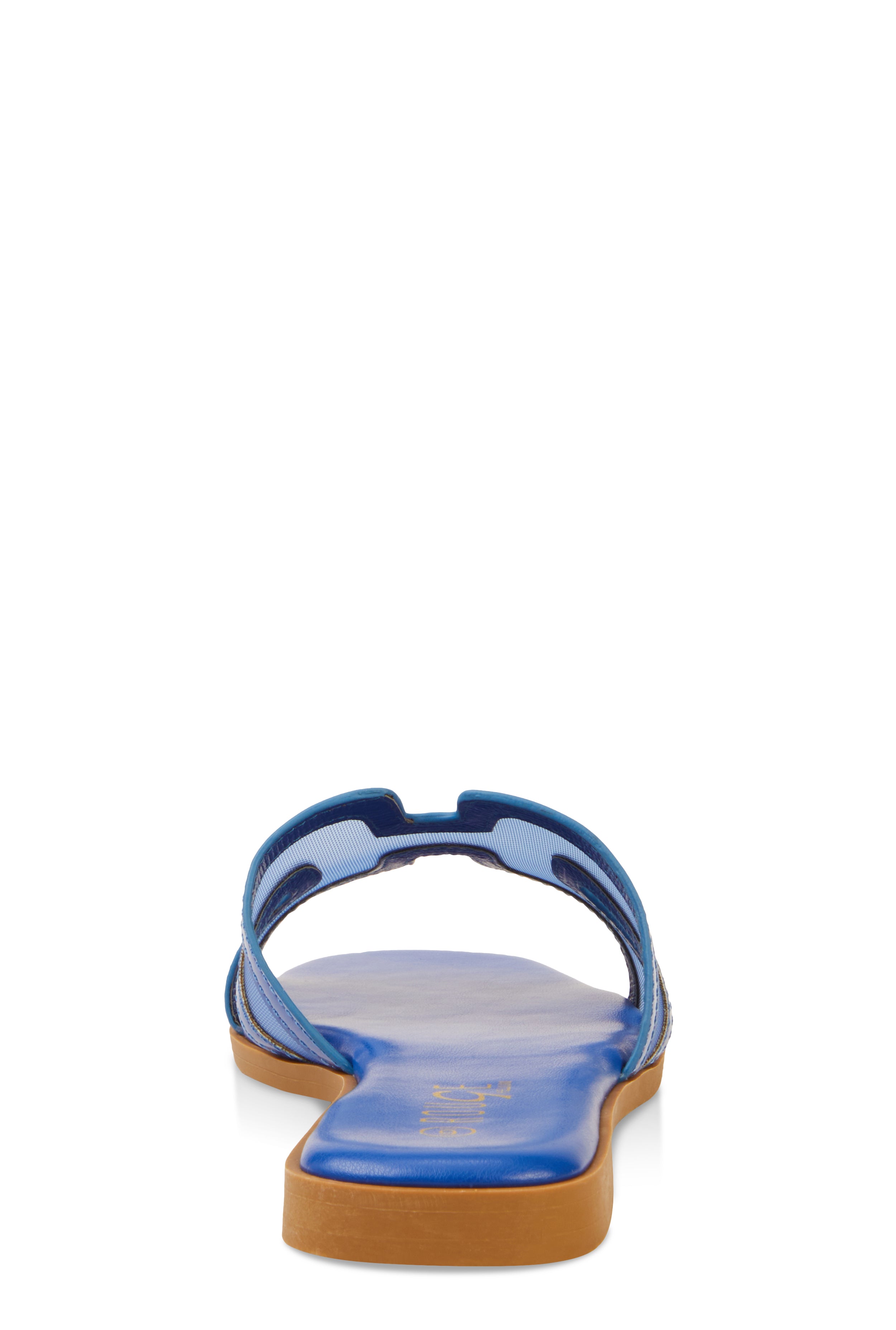 Mesh Insert Cut Out Band Slide Sandals、mySite、camillekostekn