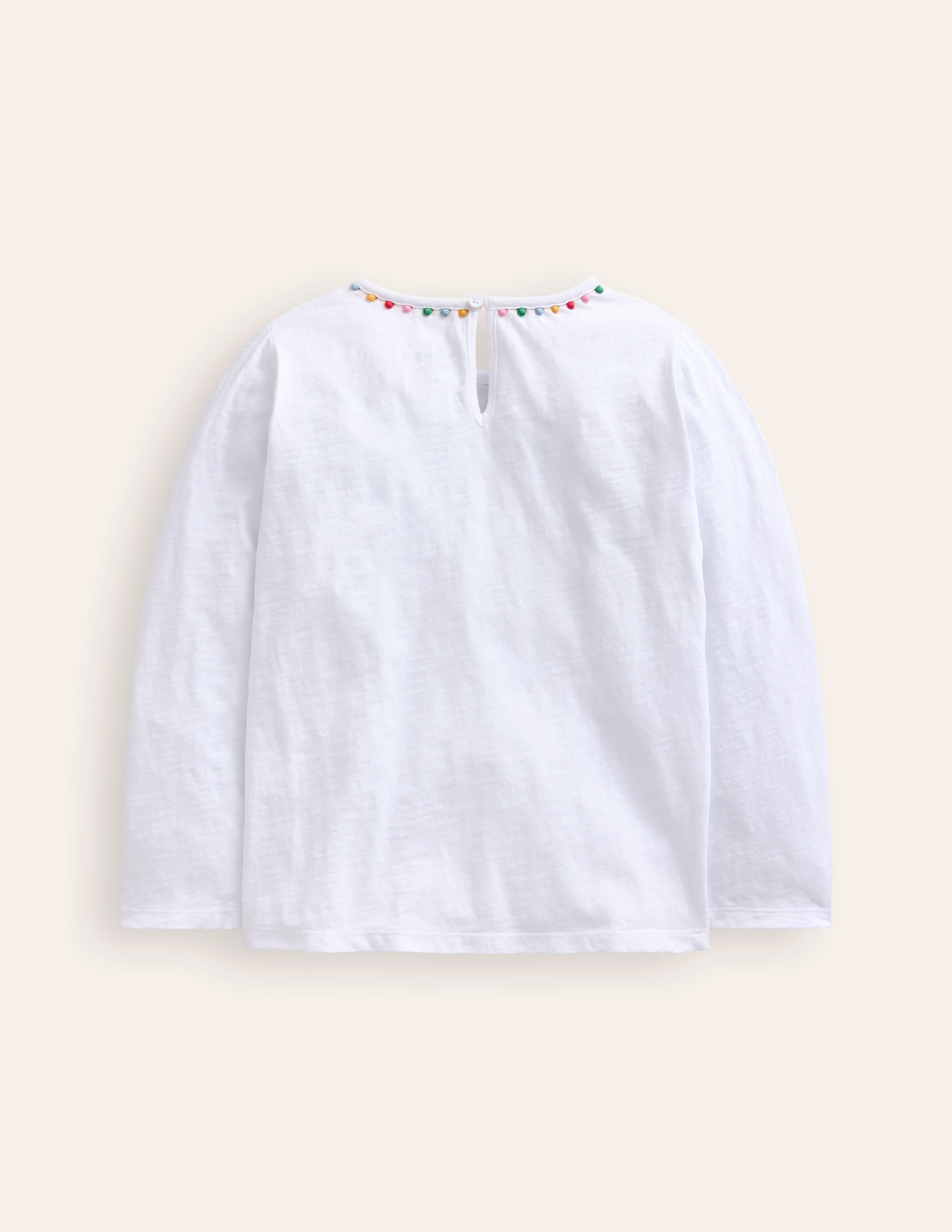  Ali Long Sleeve Pom T shirt-White、mySite、ashleygrahame