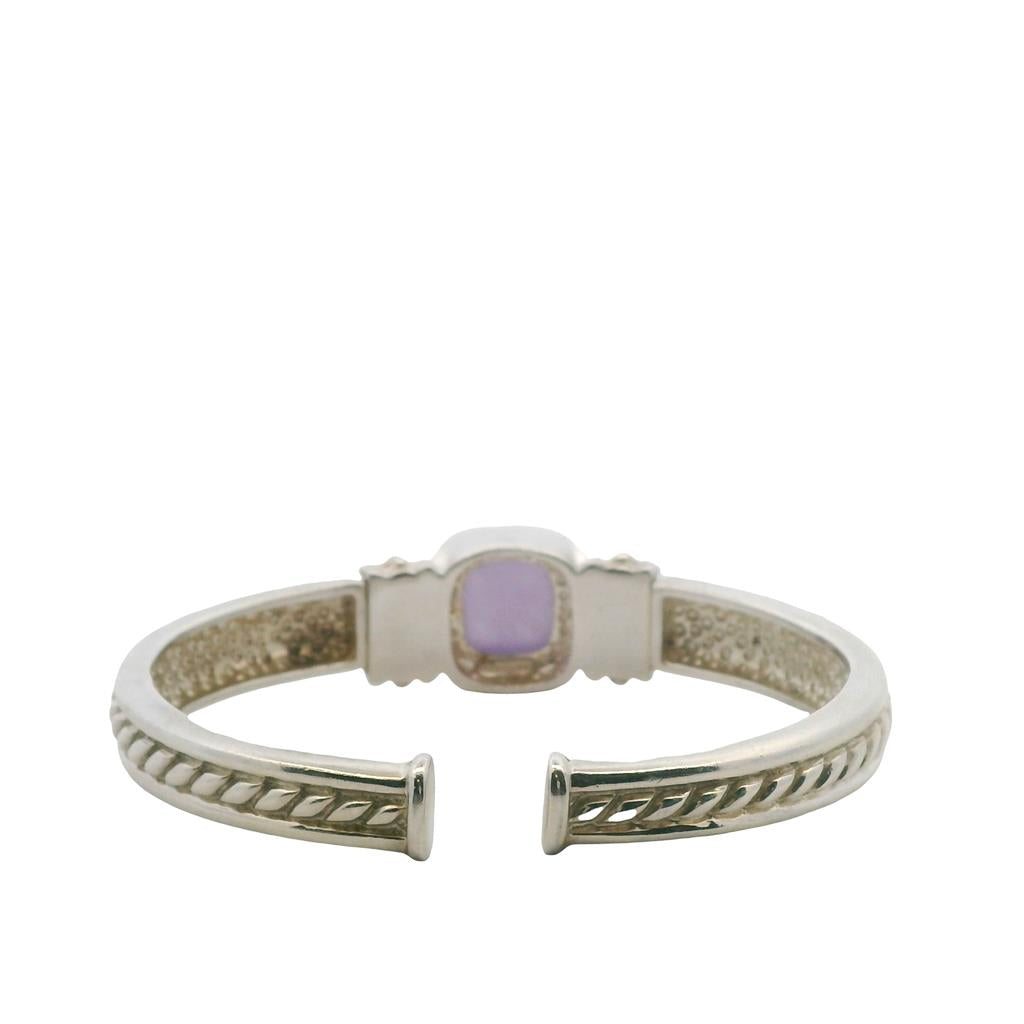 Estate Sterling Silver Dyed Lavender Jade Cuff Bracelet、mySite、botmansion