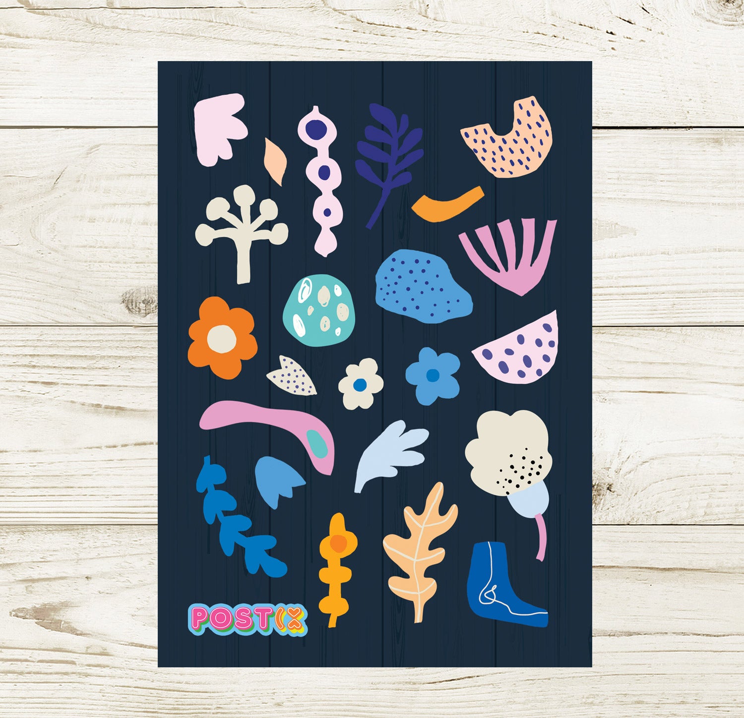  Abstract Flowers Sticker Sheet、mySite、ghnorth