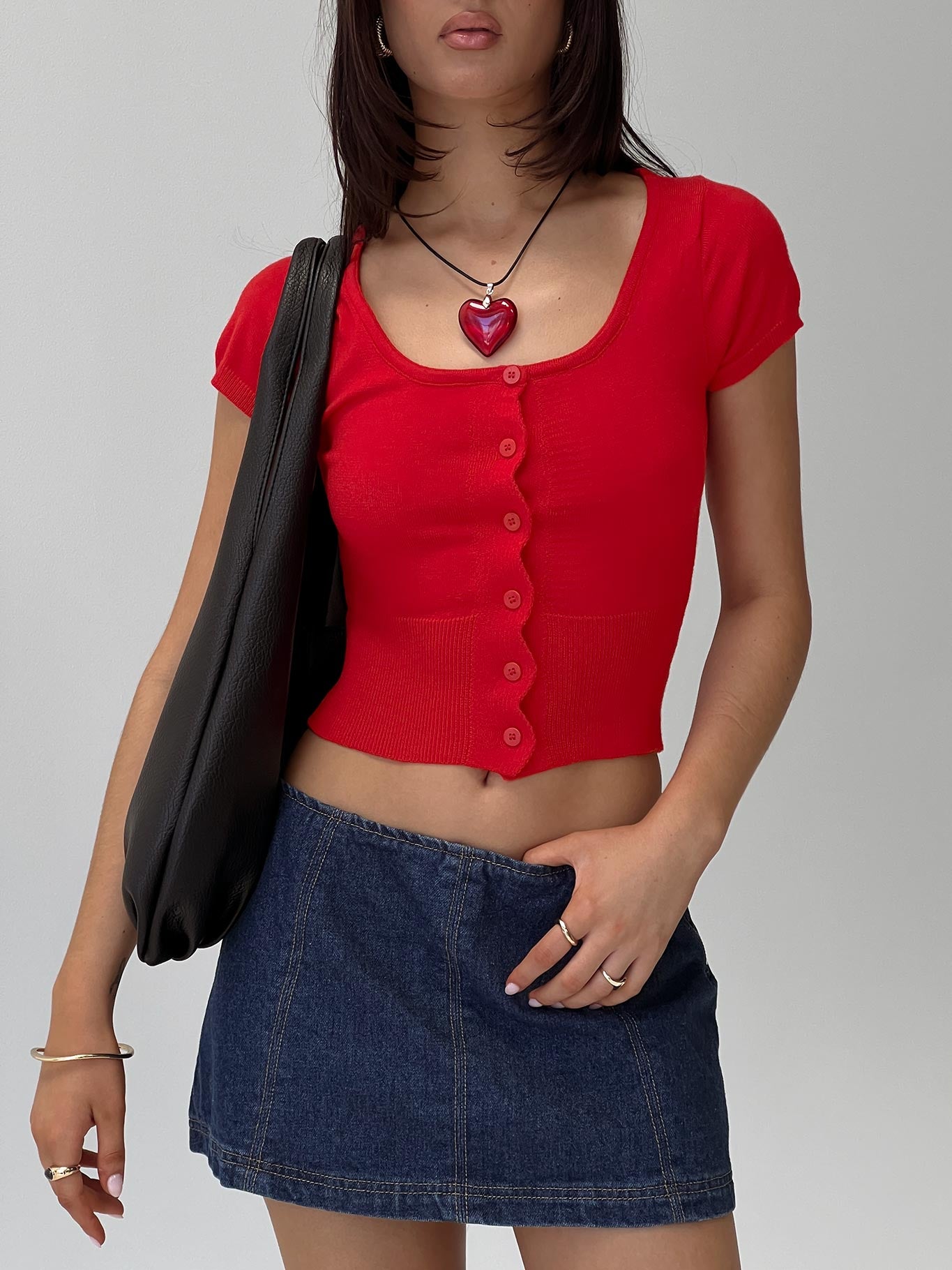 Pretty Sweet Button Up Top Red、mySite、solidvoid