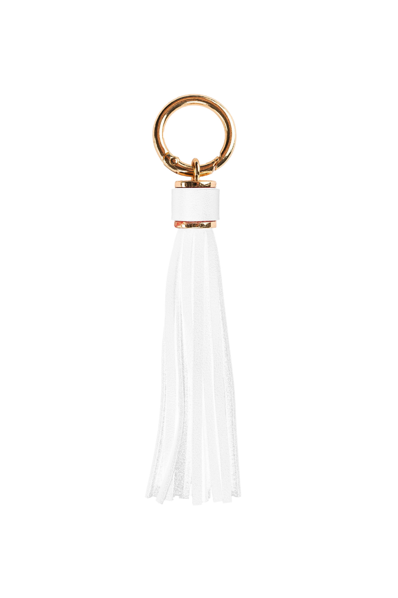 XL Leather Tassel Bag Charm - White、mySite、hinf8tx79