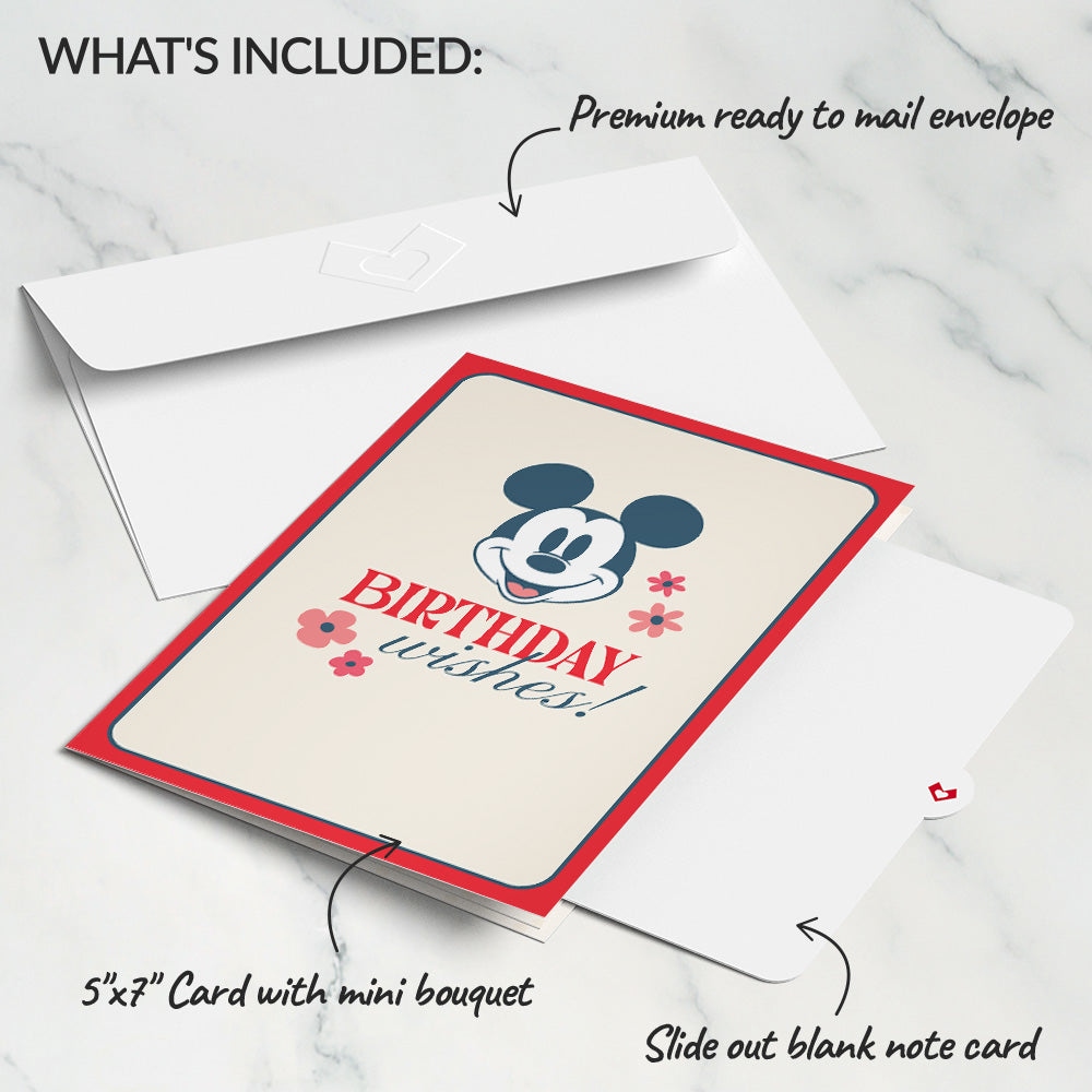Disney's Mickey Mouse Birthday Wishes Card with Mini Bouquet、mySite、solidvoid