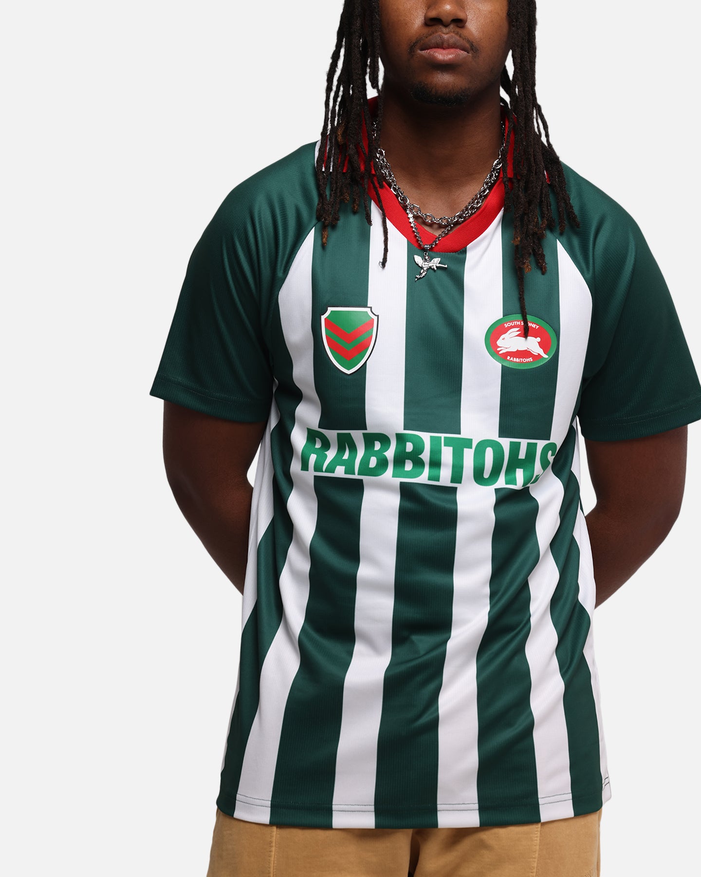 Bleacher Athletic South Sydney Rabbitohs NRL 1908 Collared T-Shirt Official Team Colour、mySite、zt4zffjzw