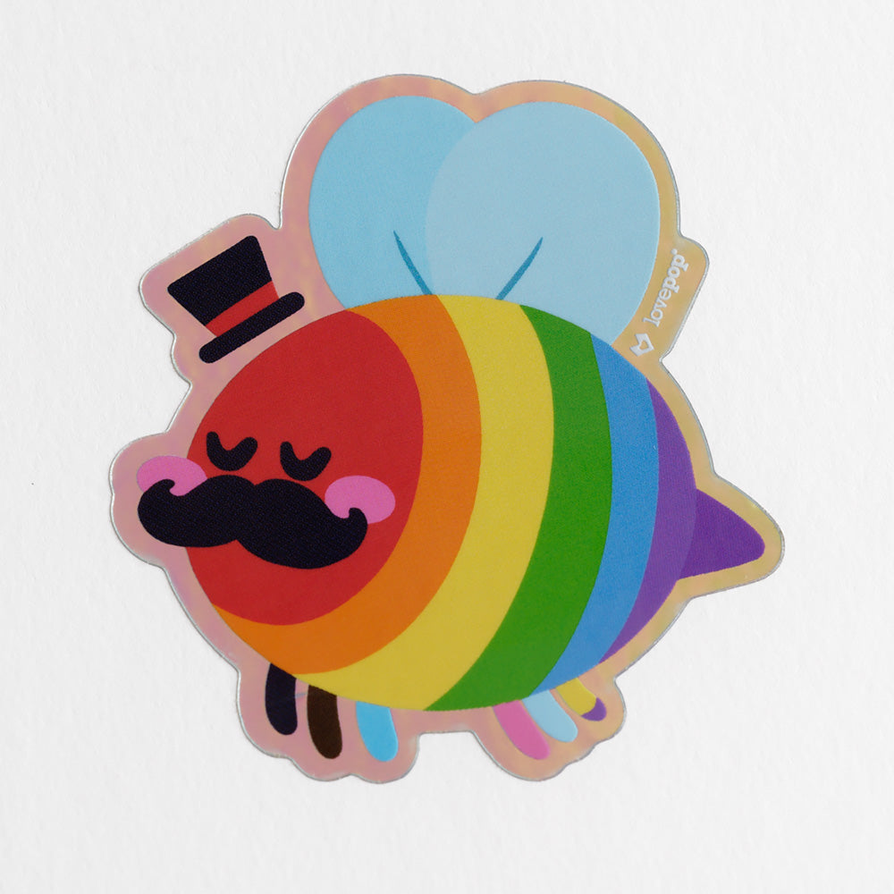 Modern Pride Bee LGBTQ+ Sticker、mySite、solidvoid