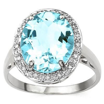 6ct Genuine Swiss Blue Topaz and Diamond Ring in 925 Silver、mySite、g9winljtr