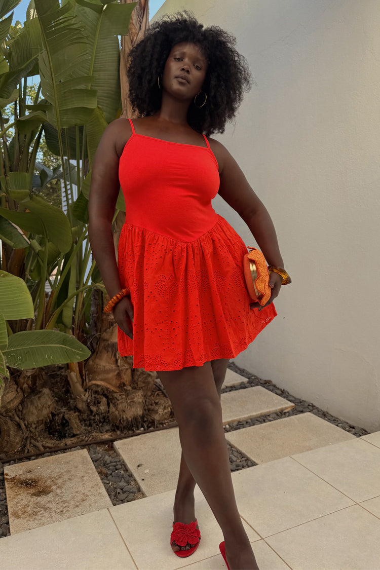 Red Broderie Mini Lola Dress、mySite、solidvoid