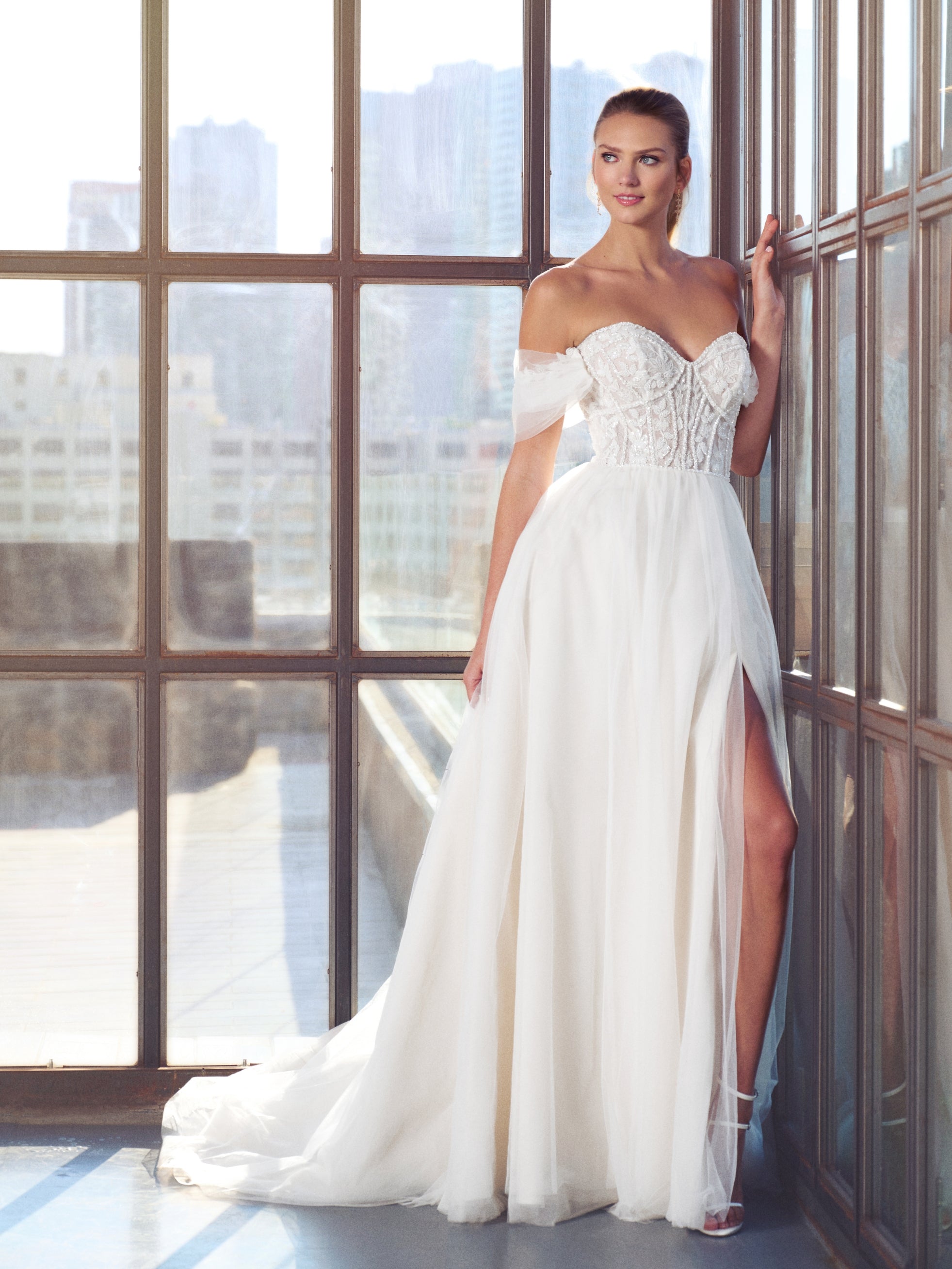 Beaded Lace And Tulle A-Line Gown In Ivory/Rumpink/Nude In Ivory Rumpink Nude、mySite、solidvoid