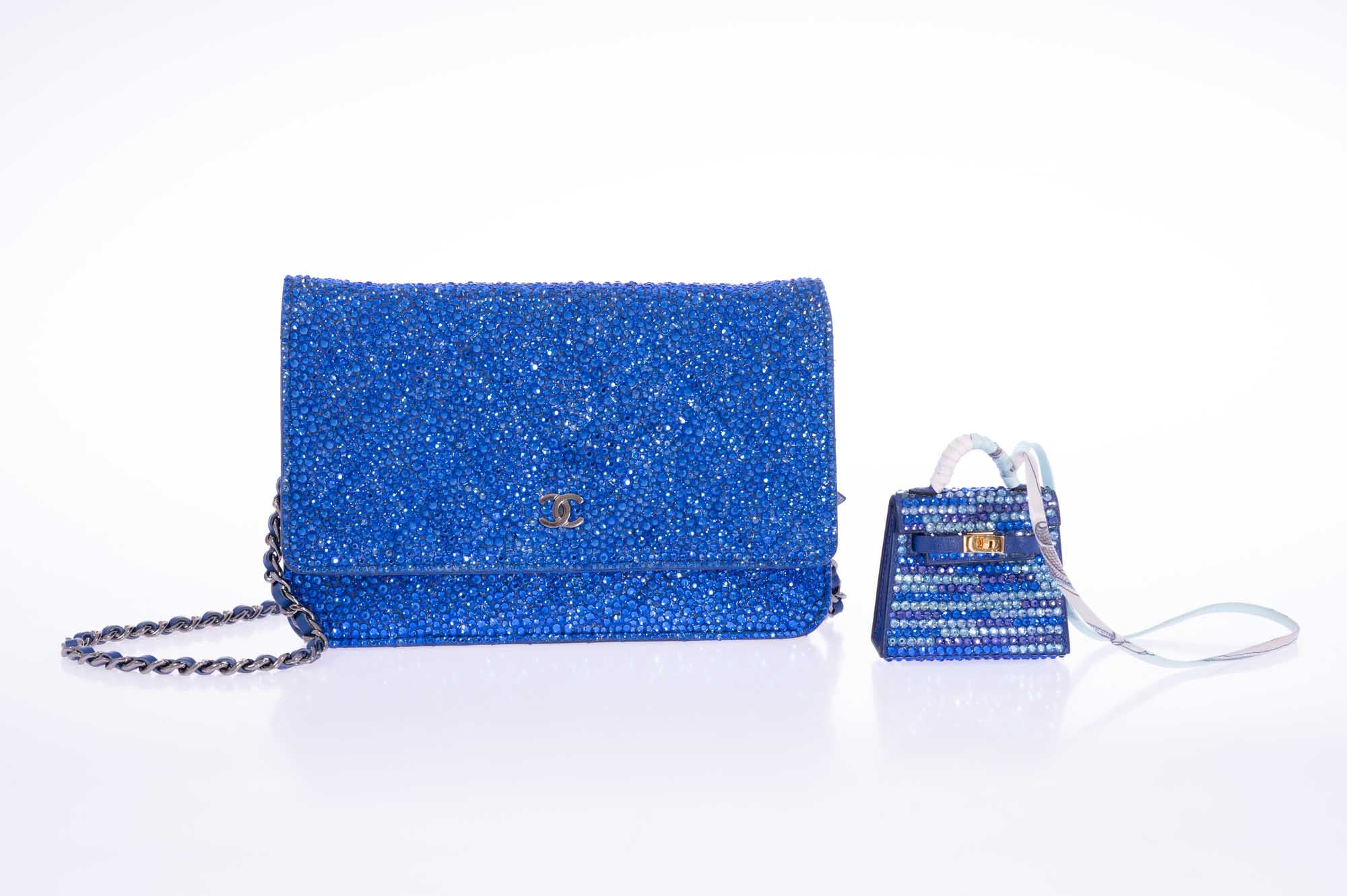 Chanel Wallet on Chain WOC Blue with Custom Swarovski、mySite、garminoutage.com