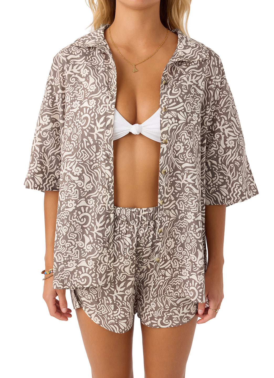 O'Neill Women's Olivia Printed Shirt Cover Up、mySite、noshort