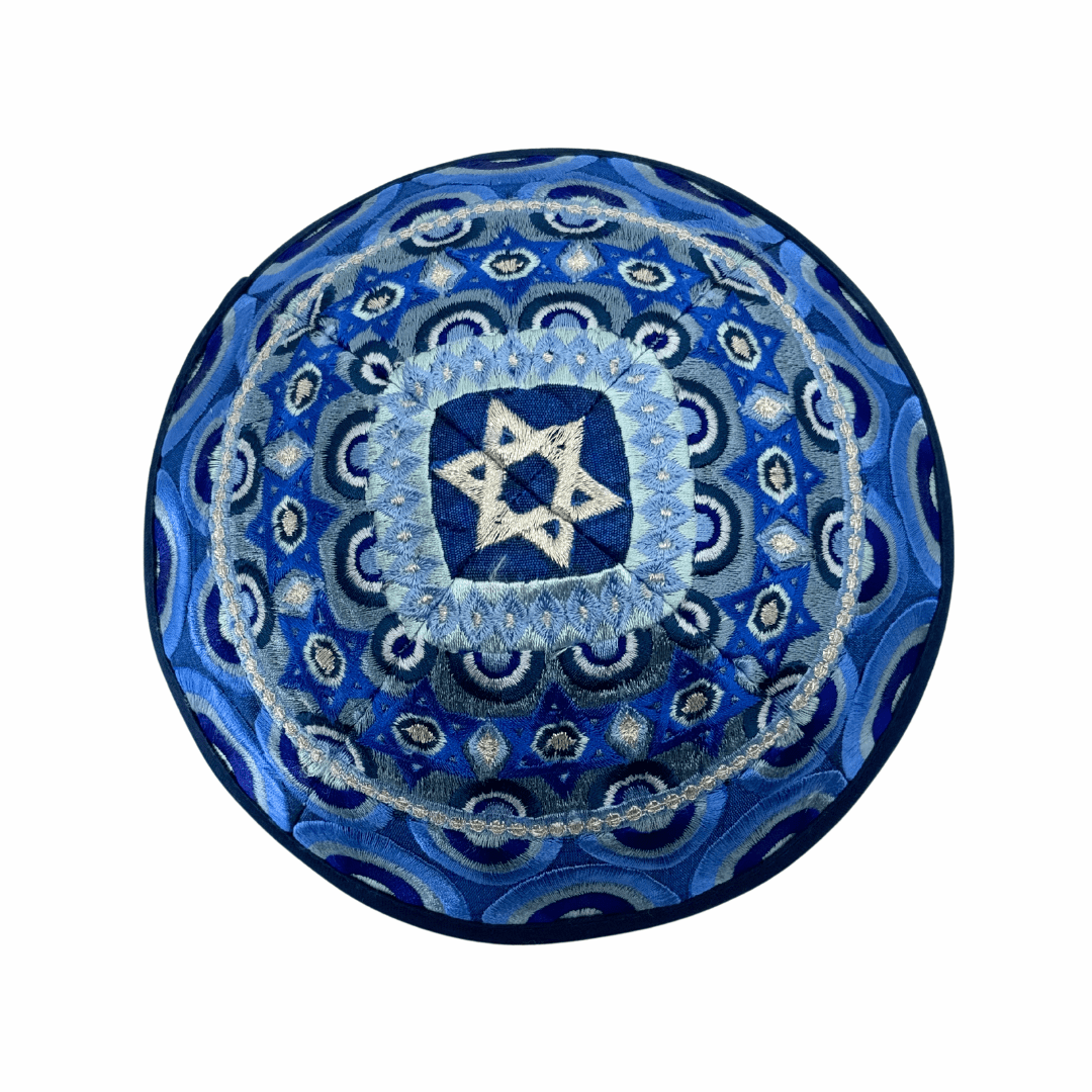  Blue Star of David Embroidered Kippah、mySite、elrpsem3k