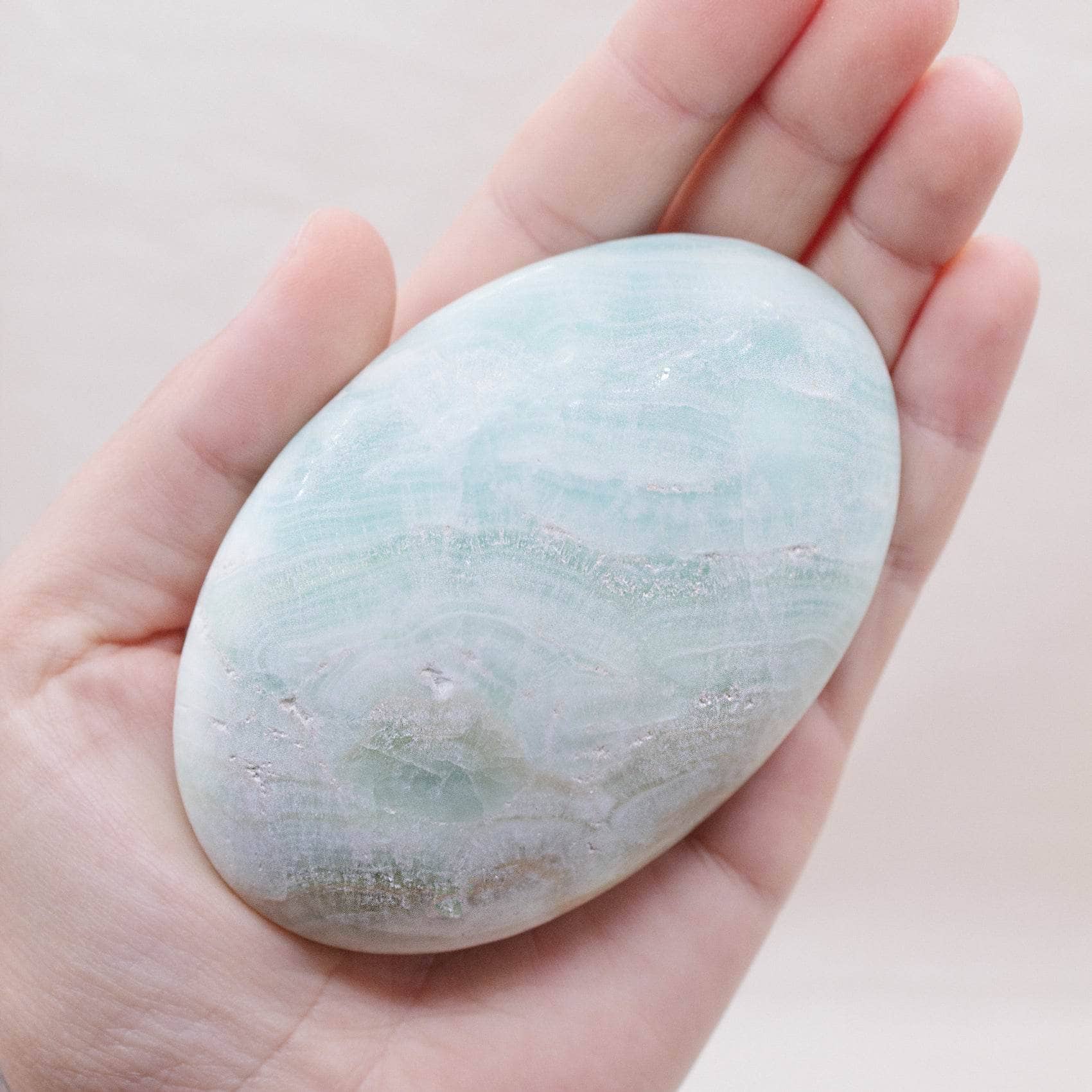 Blue Caribbean Calcite Palm Stones-AAA Premium Quality、mySite、hinf8tx79