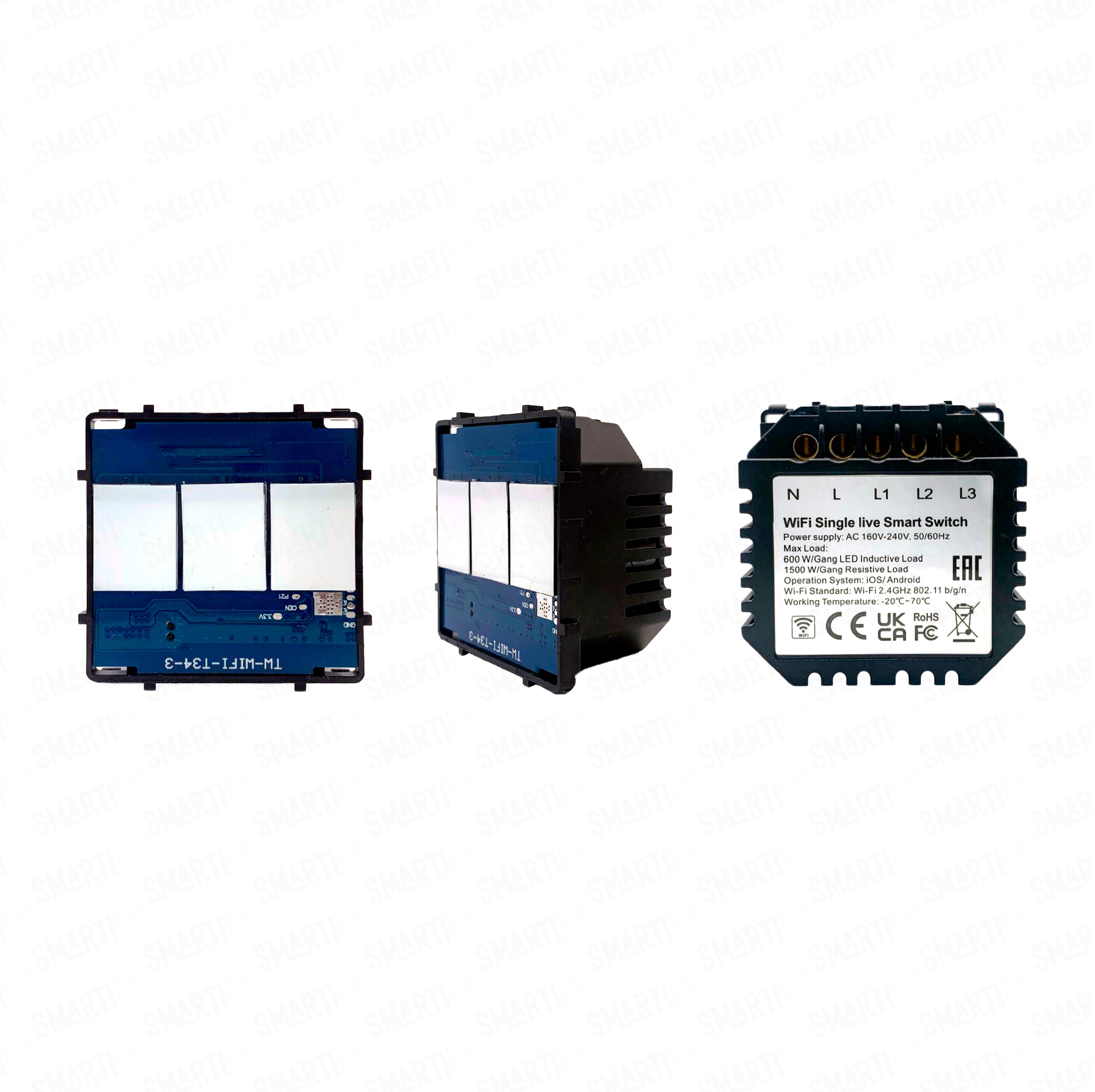 Smartify vPRO Módulo de 3 Canais Inteligente WiFi (com/sem neutro) - SYPM03WF、mySite、fannypackpong