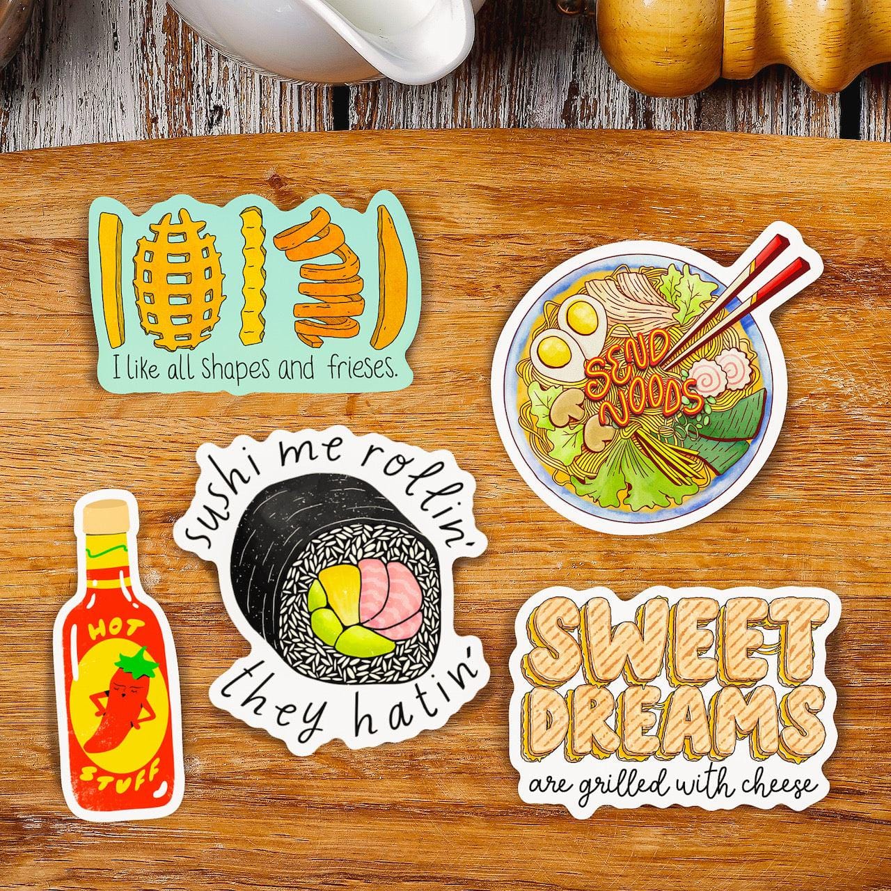  Food Pun Stickers 5 Pack、mySite、ghnorth