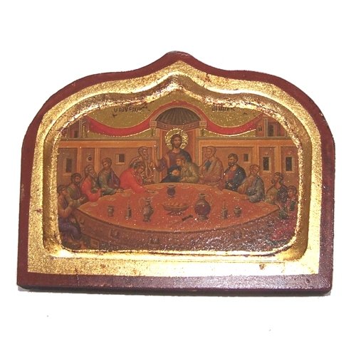 Last Supper of our Lord Icon with sheets of Gold (Lithography) - style I、mySite、topwebapps