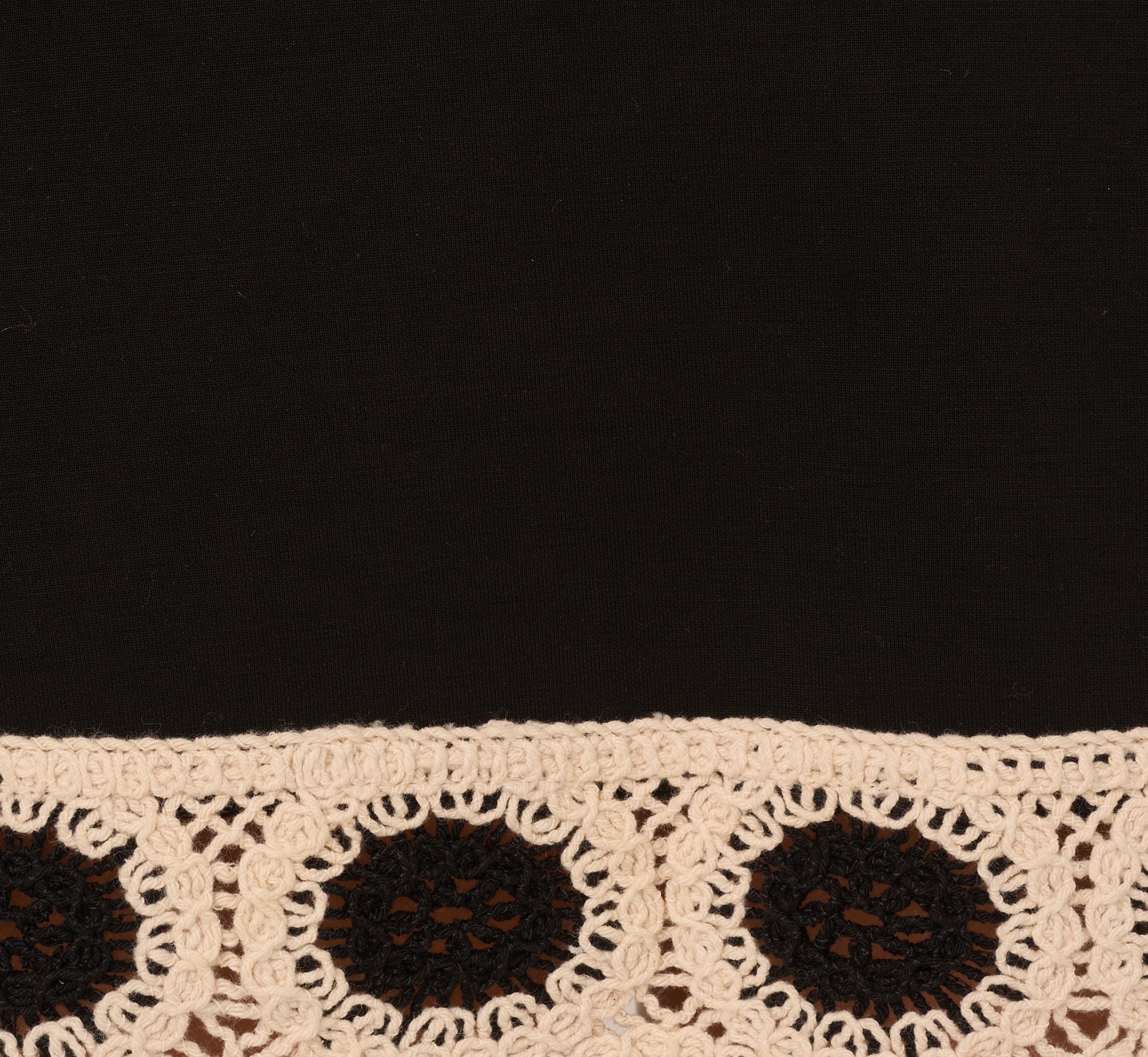 Sleeveless Crochet Hem Mini Dress In Black Ecru、mySite、solidvoid