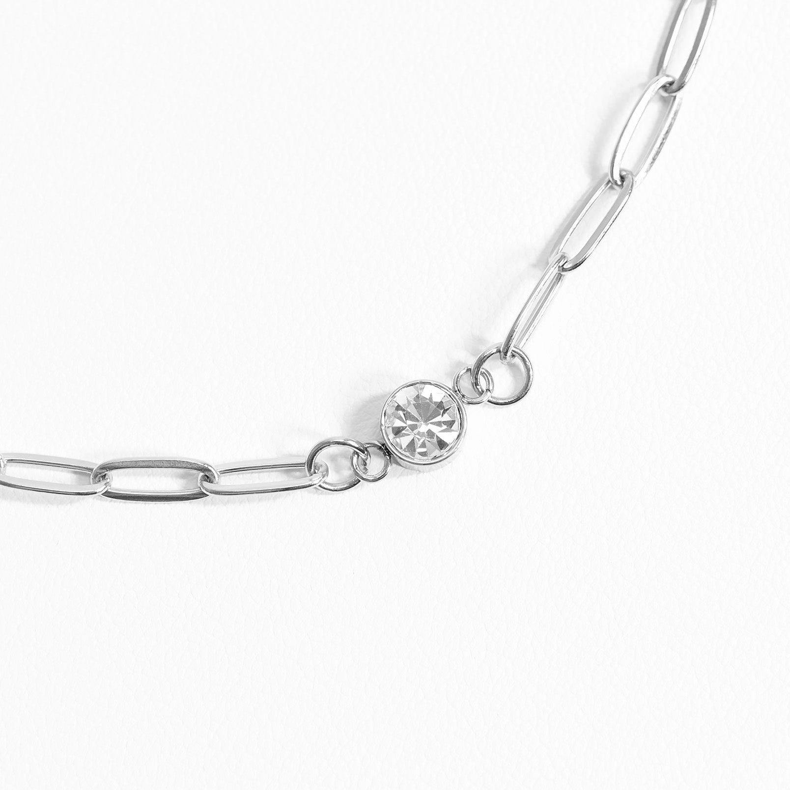 Stainless Steel Round Cubic Zirconia Birthstone Connector Charm / PDL0121、mySite、dreamappss