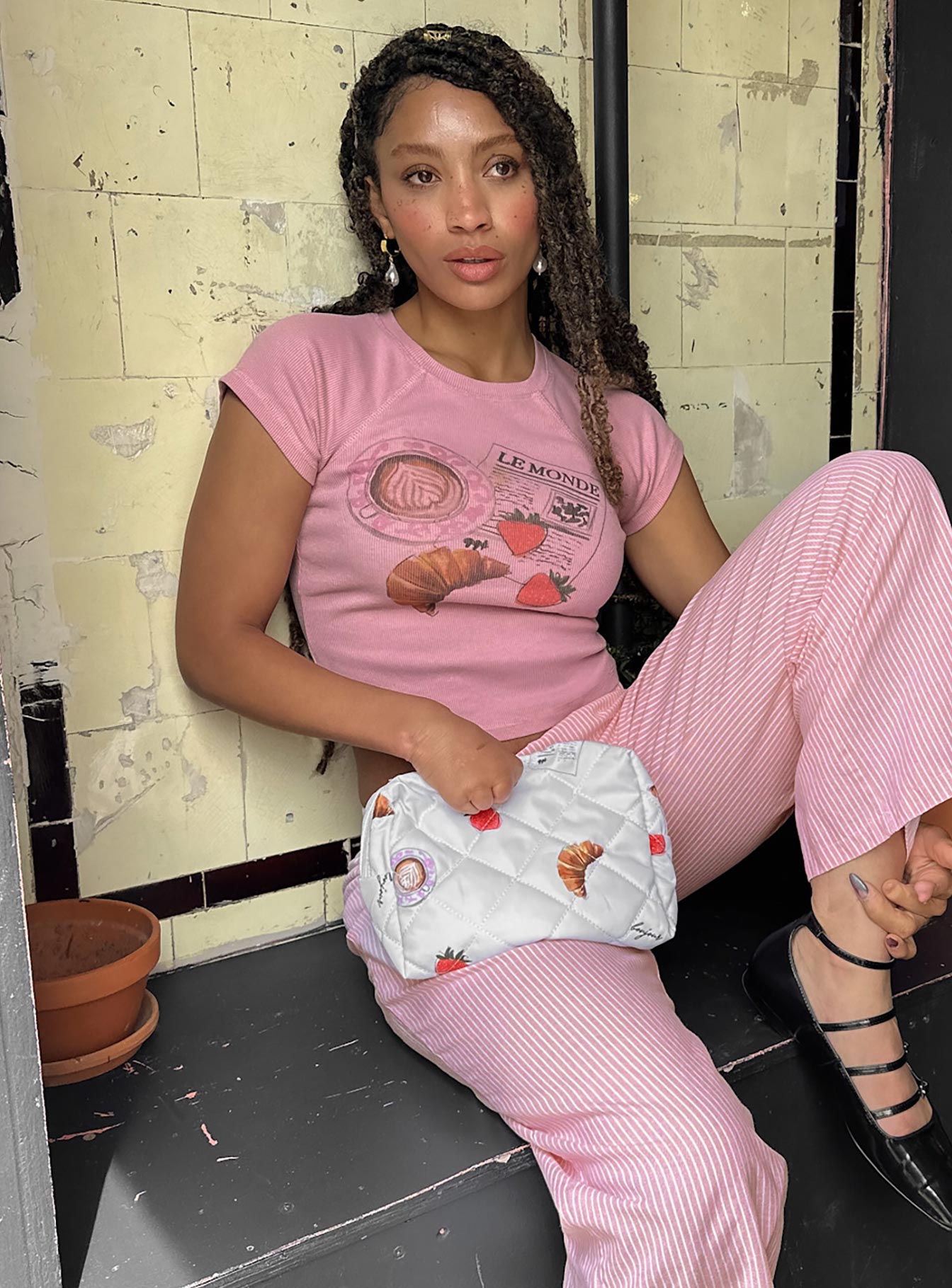 Breakfast Buffet Sleep Tee Pink、mySite、solidvoid