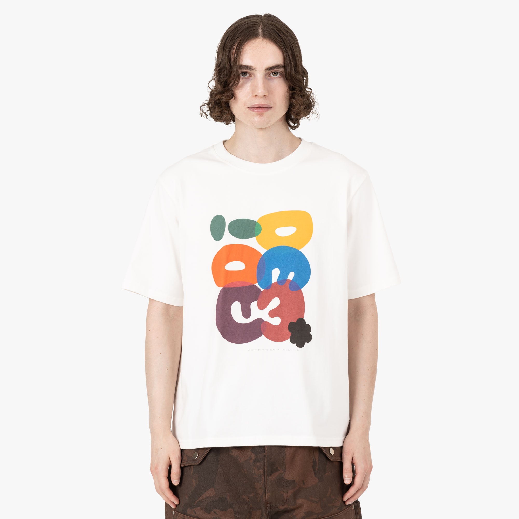  Adidem Asterisks Bubble Letters T-Shirt / Cream、mySite、merchandisen