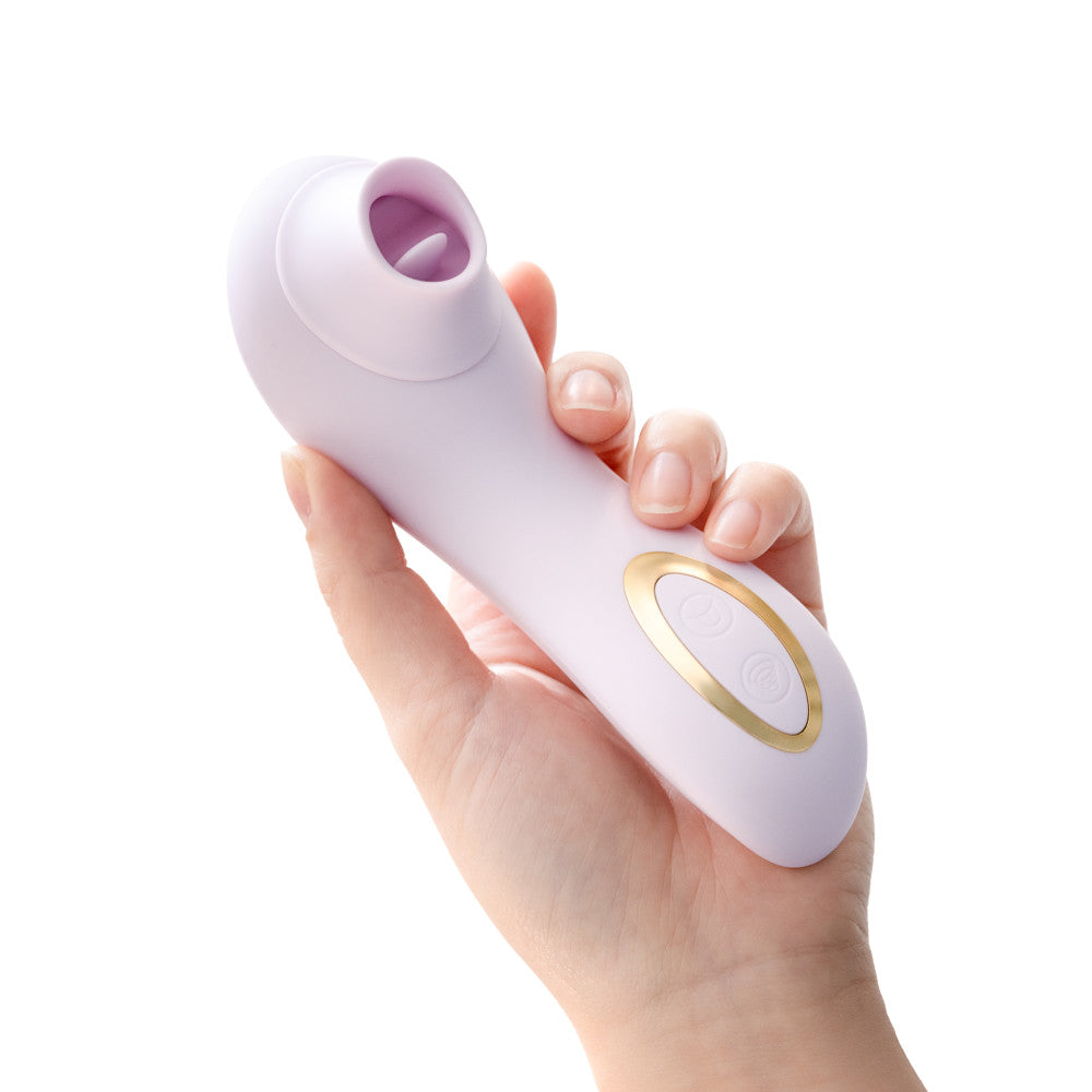 Delice™ By Blush® | Fleur Handheld Clitoral Stimulator With Tongue Fluttering & Suction Functions – In Barely Purple、mySite、bottomscart