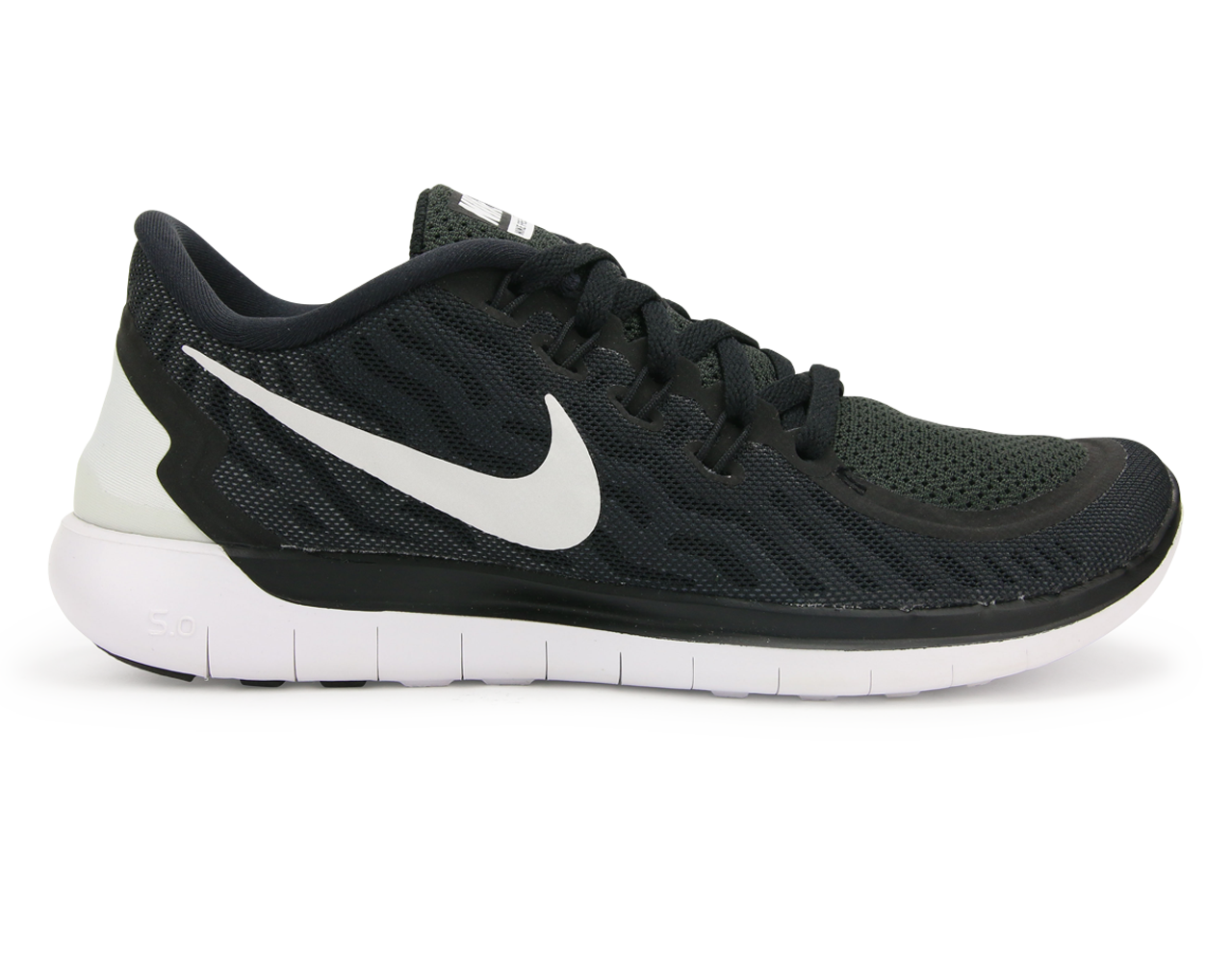 Nike Women's Free 5.0 Running Shoes Black/White/Dark Grey、mySite、noshort