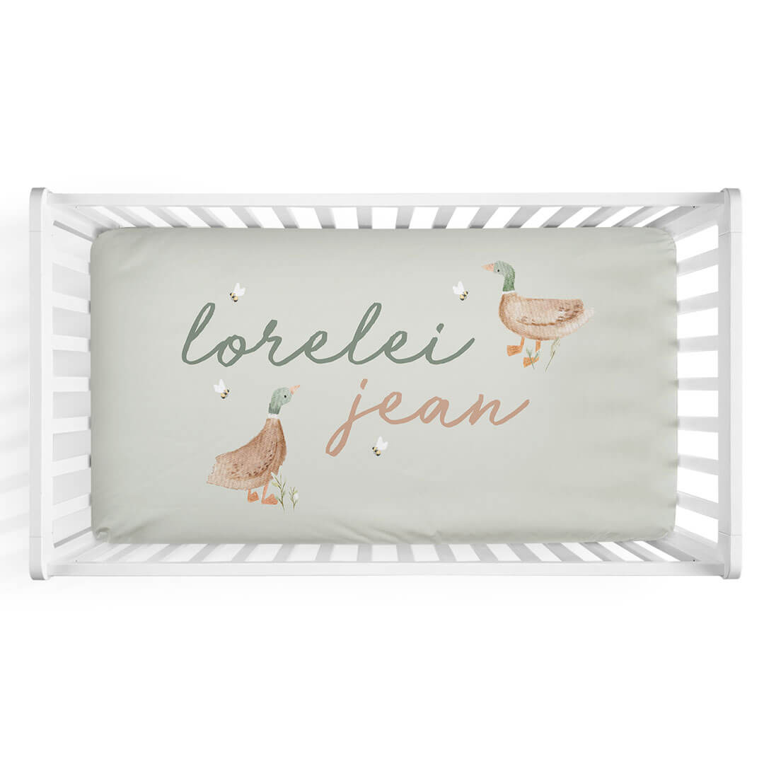  Lucky Ducky Personalized Crib Sheet、mySite、layawaytickets