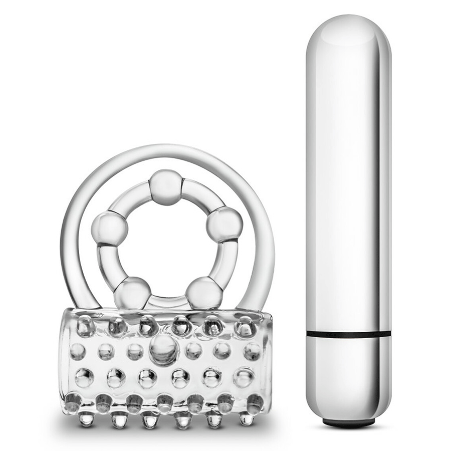 Stay Hard Vibrating Super Clitifier Clear Cock Ring With Bullet by Blush Novelties、mySite、bottomscart