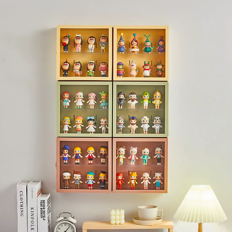  Wall-Mounted Display Shelf – Wall-Mount & Tabletop Use No-Drill Installation, Colorful Storage for Pop Mart Figures, Dolls, and Collectibles、mySite、greenlandpopulation