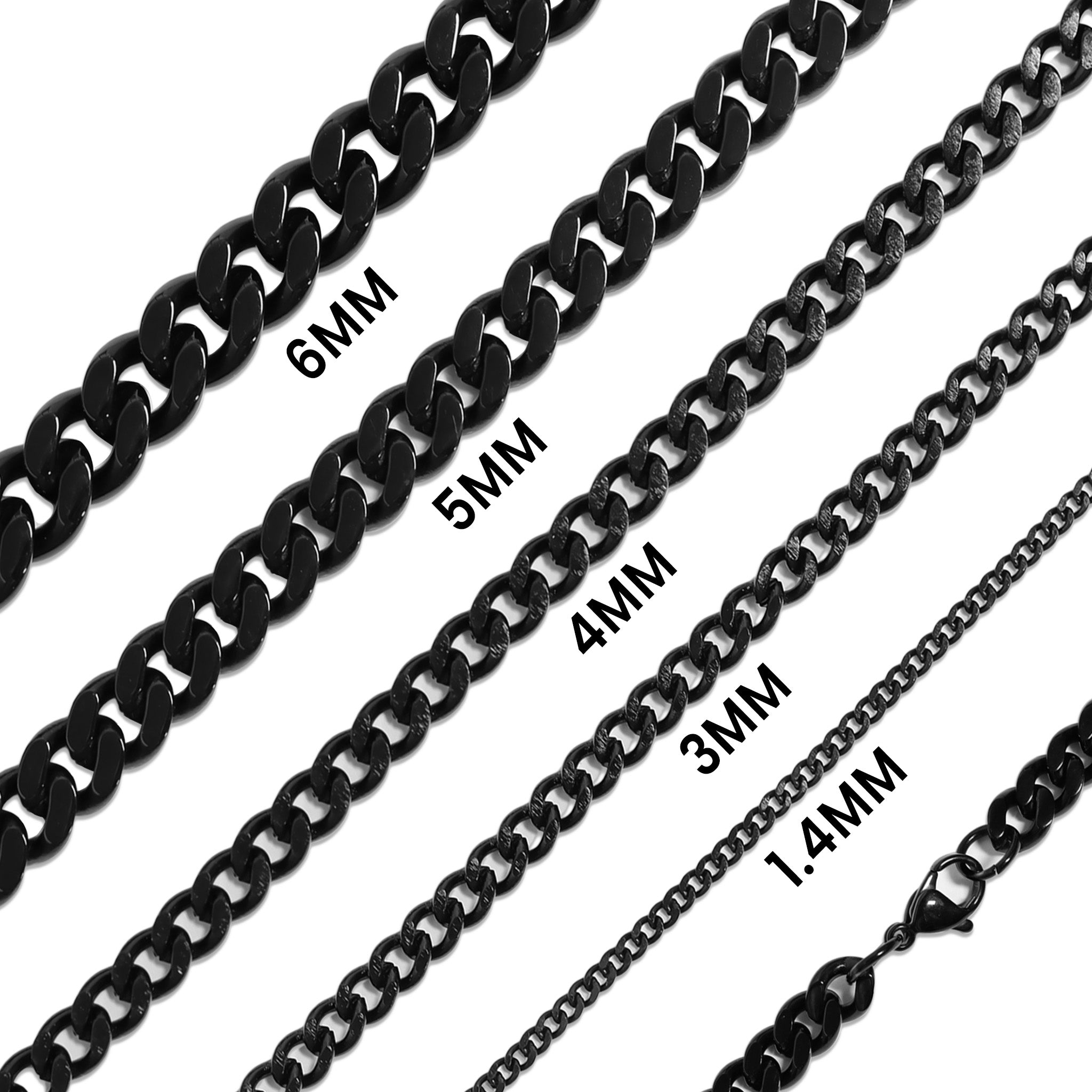 Stainless Steel Black Curb Chain Necklace / CHN7501、mySite、dreamappss