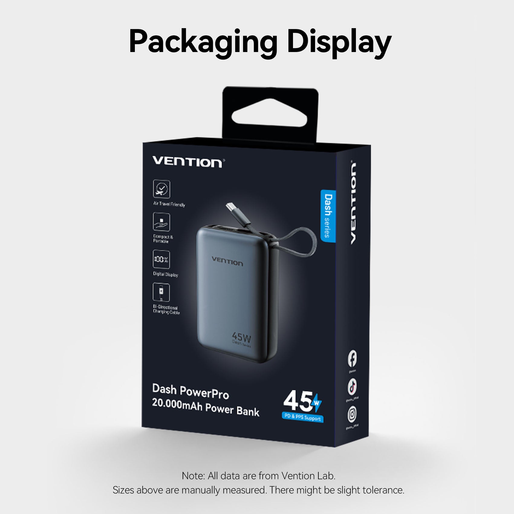 Vention 20000mAh Power Bank 45W、mySite、fannypackpong