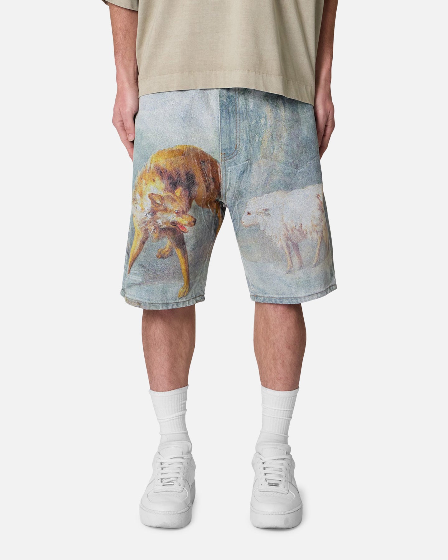 MNML Sheep Hounded Denim Shorts Multi、mySite、zt4zffjzw