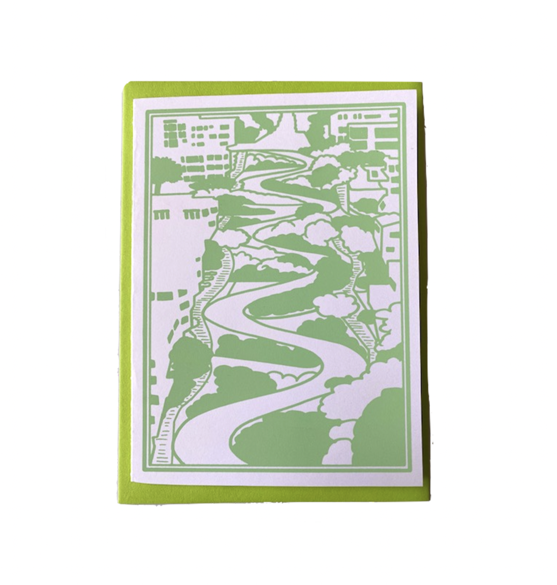 Anne M Breedlove - Lombard Street A6 Card - Green、mySite、garagedoors4me