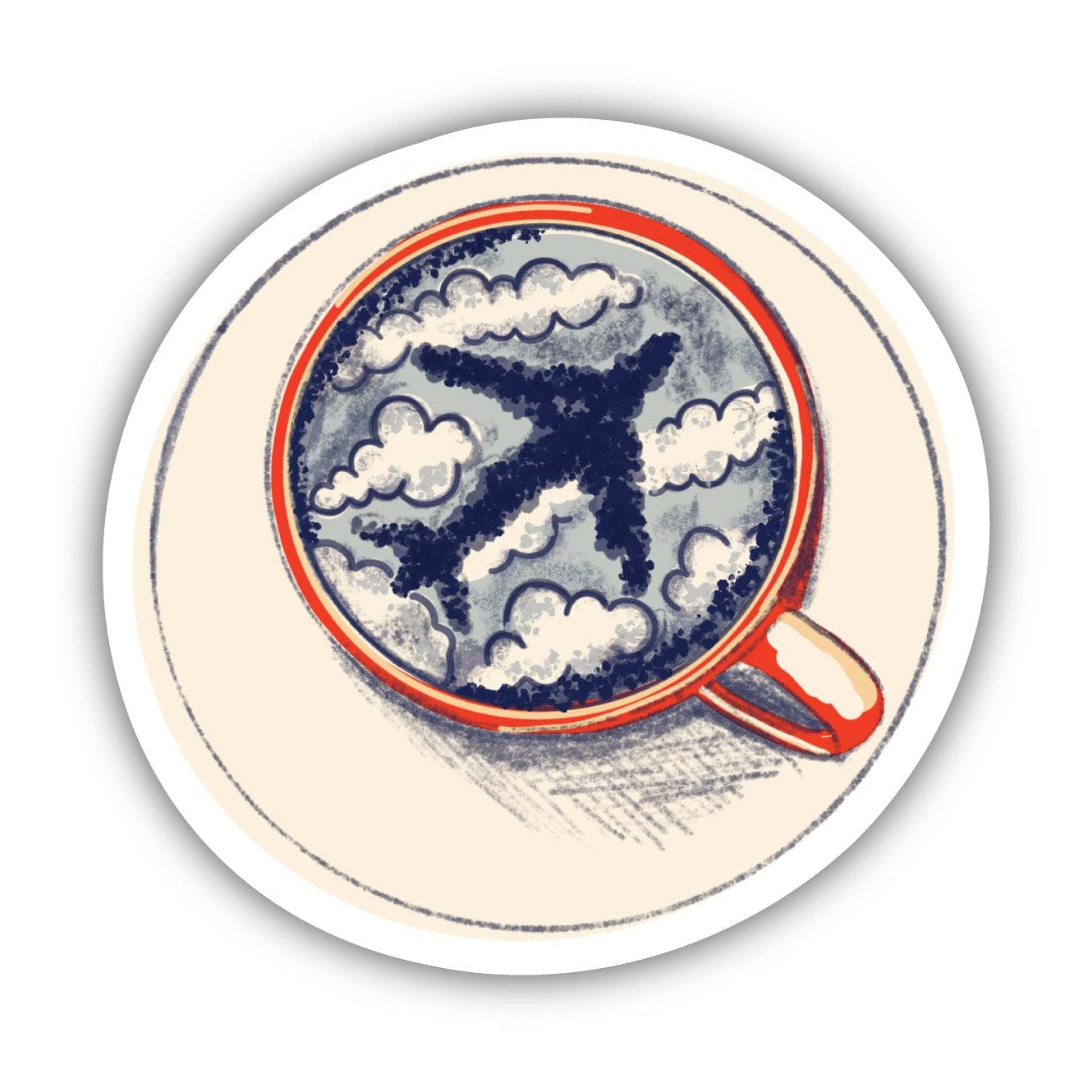  Airplane Latte Art Sticker、mySite、ghnorth