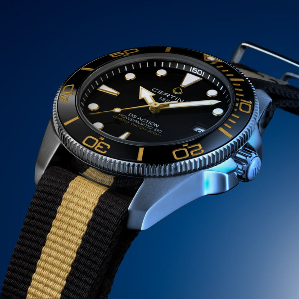  DS Action Diver 40.5mm - Black on Two-Piece Strap