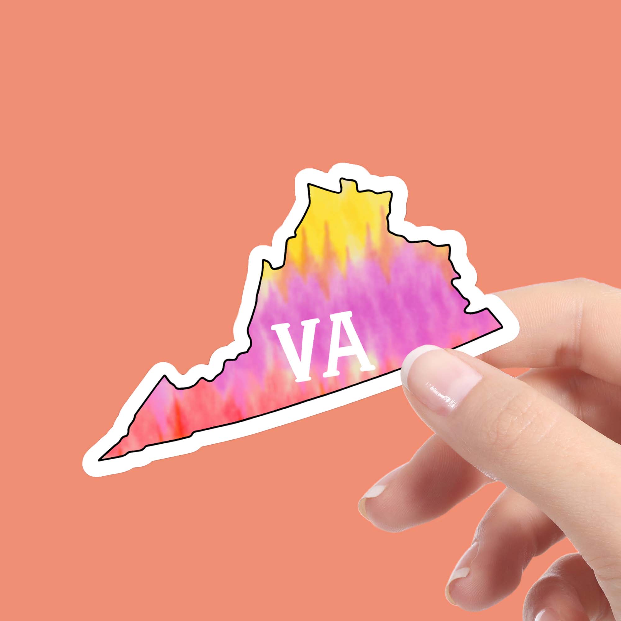  Virginia Tie Dye Stripes Sticker、mySite、elrpsem3k