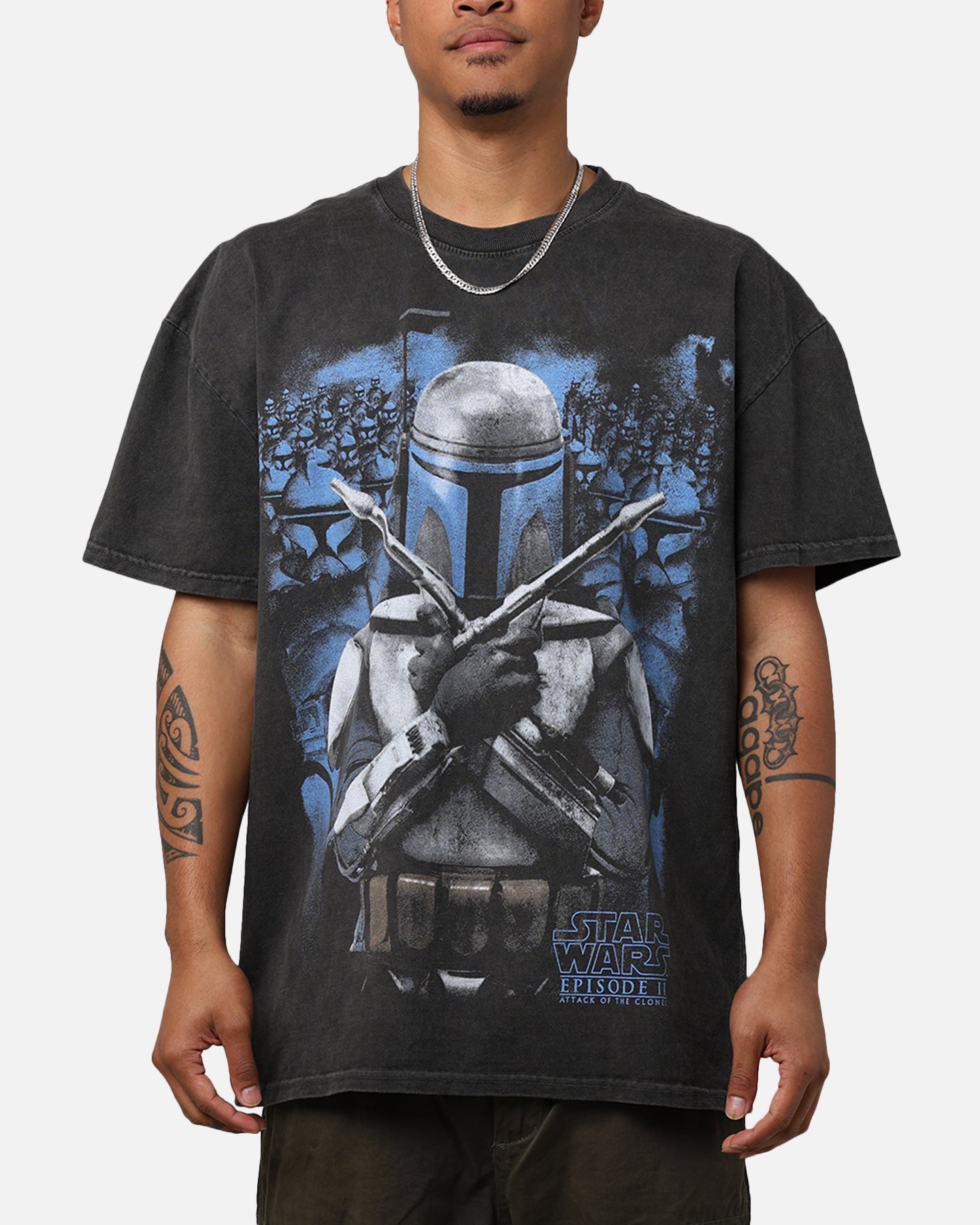 Star Wars Episode II '02 Heavyweight Vintage T-Shirt Black Wash、mySite、zt4zffjzw