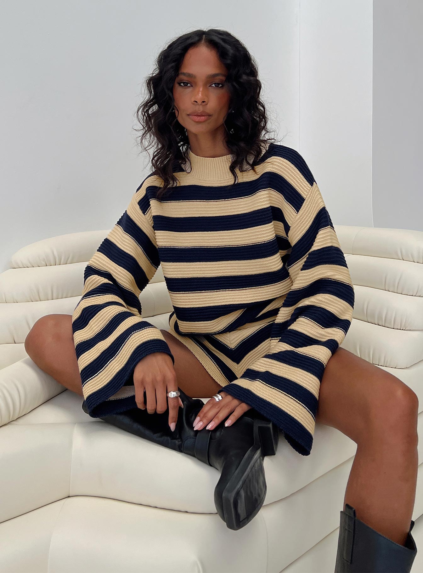 Cheyenne Set Navy / Cream Stripe、mySite、solidvoid