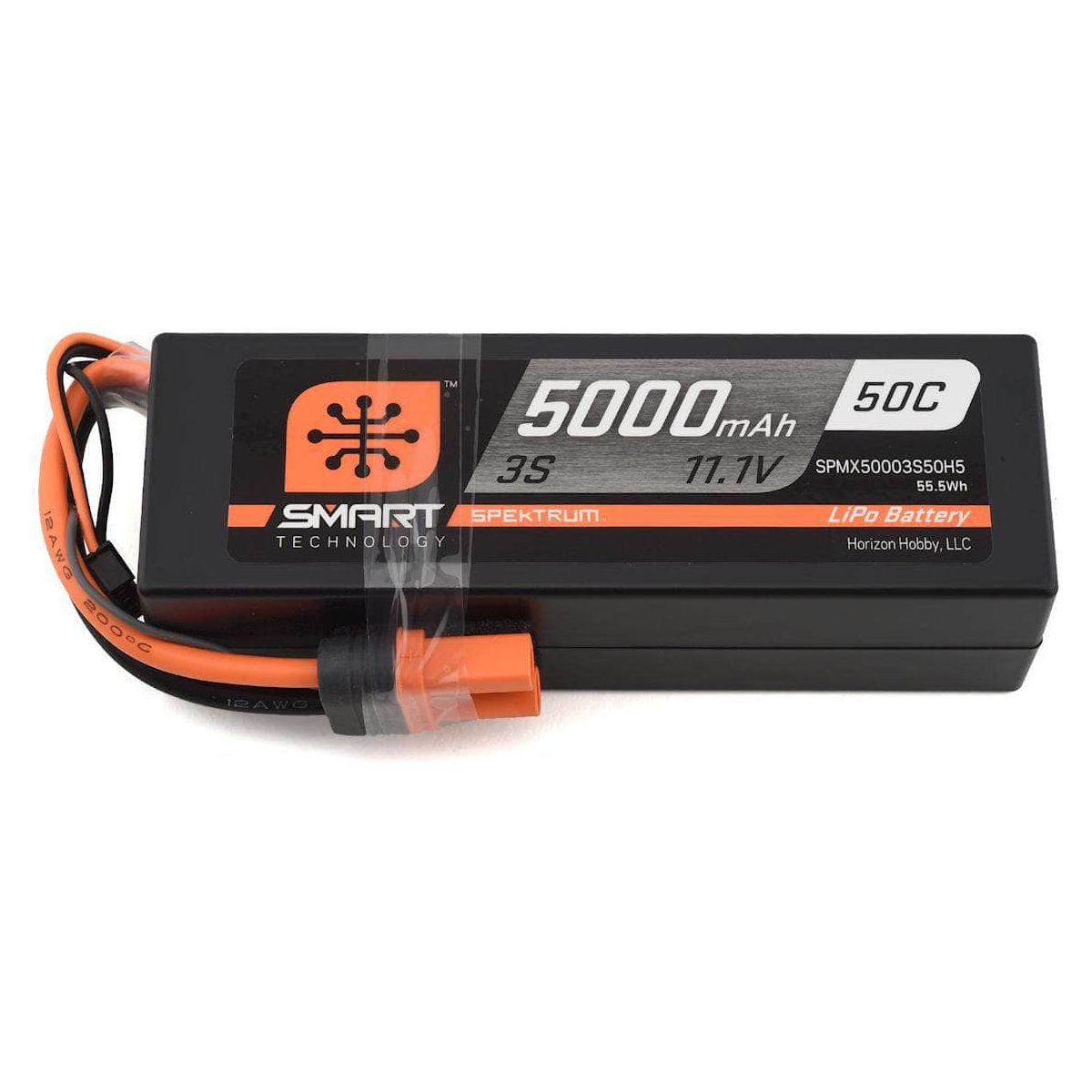  SPMX50003S50H5, Spektrum RC 3S Smart LiPo Hard Case 50C Battery Pack w/IC5 Connector (11.1V/5000mAh)、mySite、merchandisen