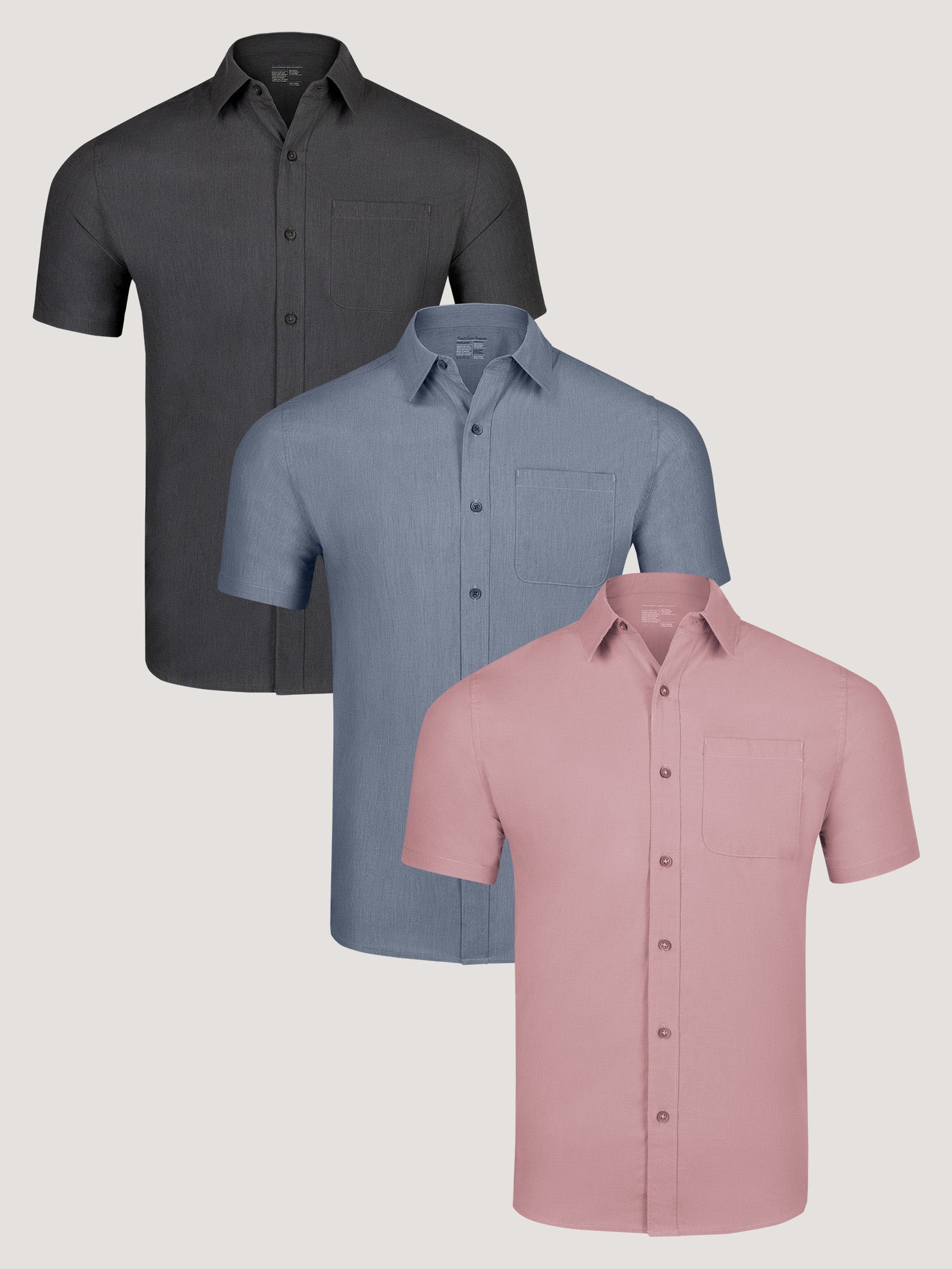  Short Sleeve Button Up Spring Essentials 3-Pack、mySite、ghnorth