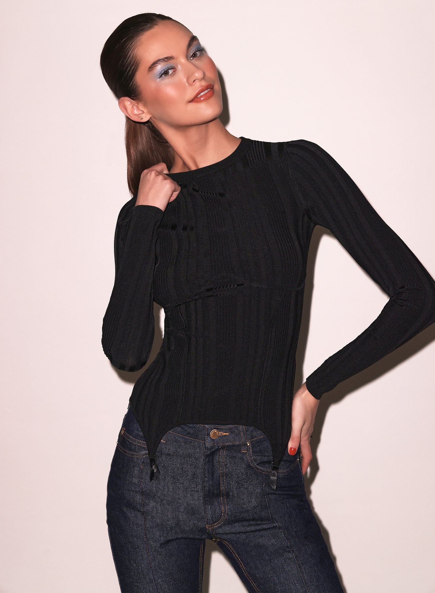 Rib Long Sleeve Garter Top、mySite、bengalsvssteelers