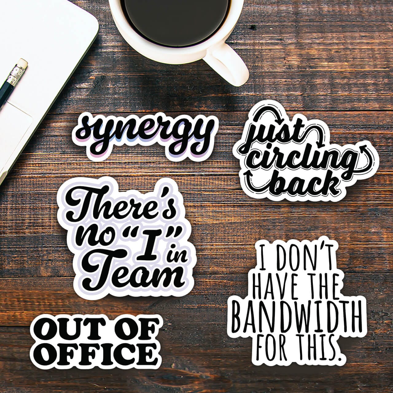 Funny office slang sticker pack (Black & White)、mySite、ghnorth