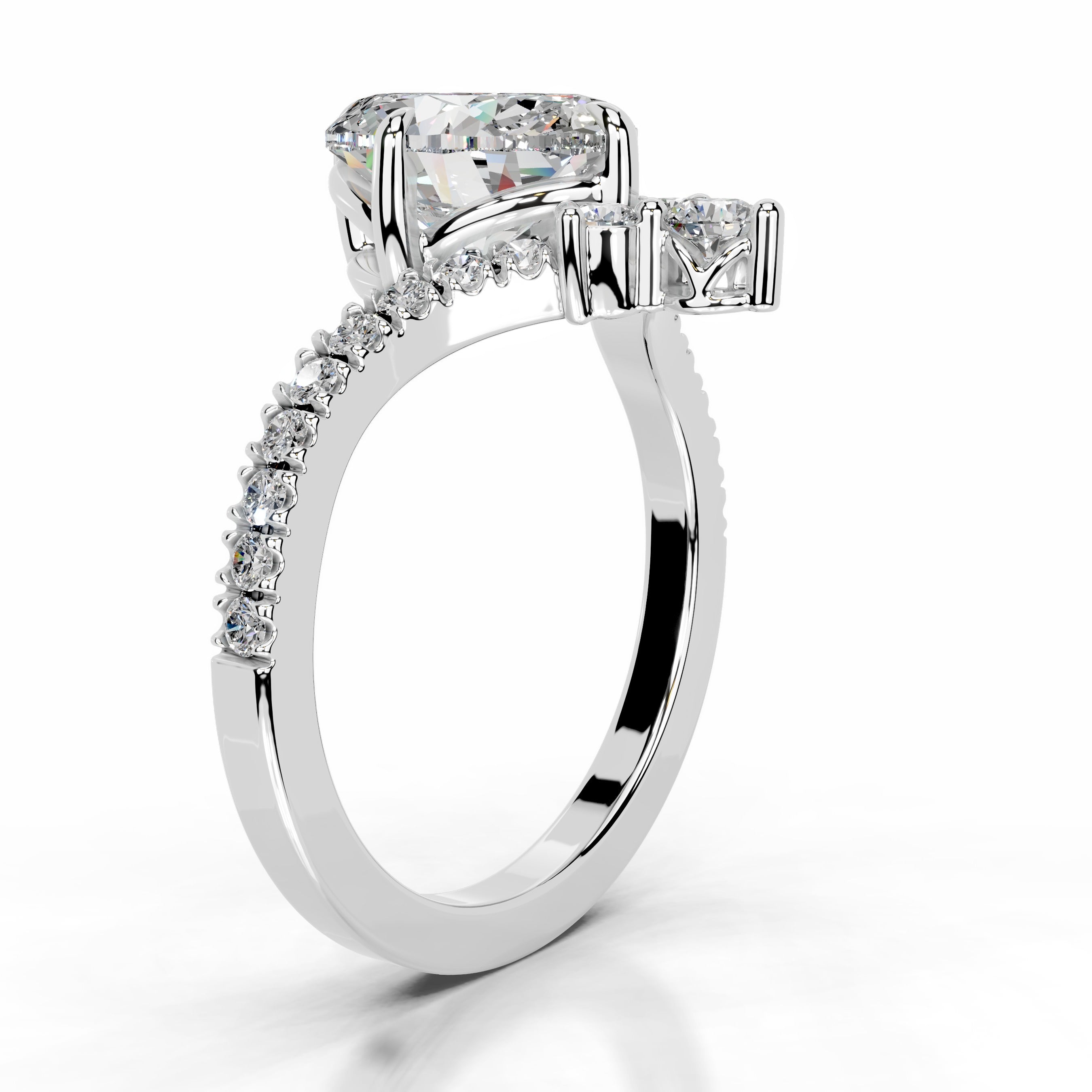 Thea Moissanite & Diamond Ring - 14K White Gold、mySite、hinf8tx79